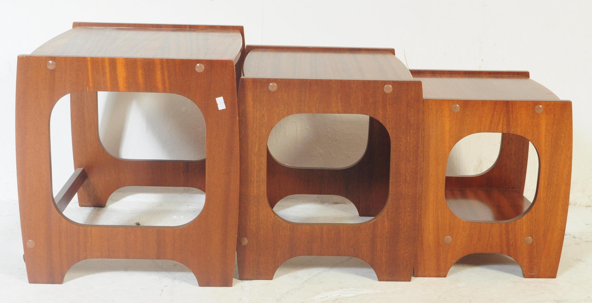 RETRO MID CENTURY 1970S TEAK NEST OF TABLES - Image 5 of 5