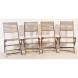 SET OF FOUR 20TH CENTURY TEAK FOLDING GARDEN CHAIRS