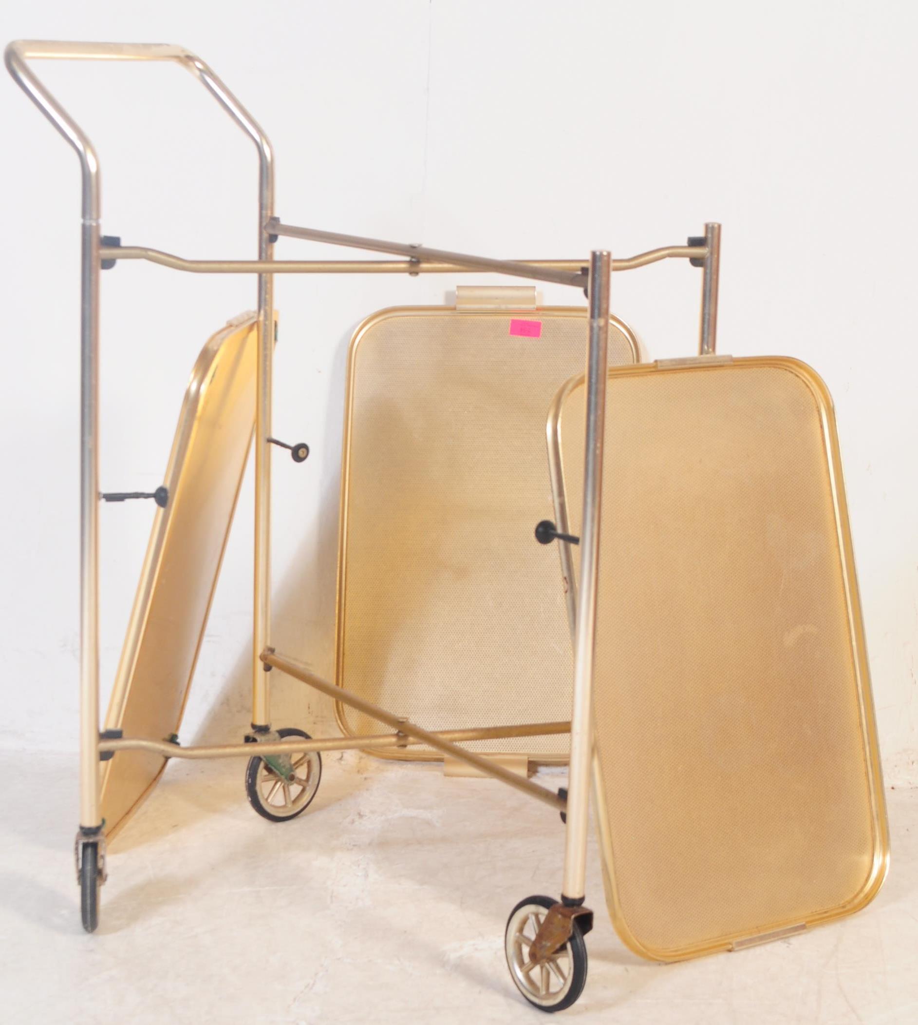 RETRO MID 20TH CENTURY THREE TIER SERVING COCKTAIL TROLLEY - Image 3 of 3