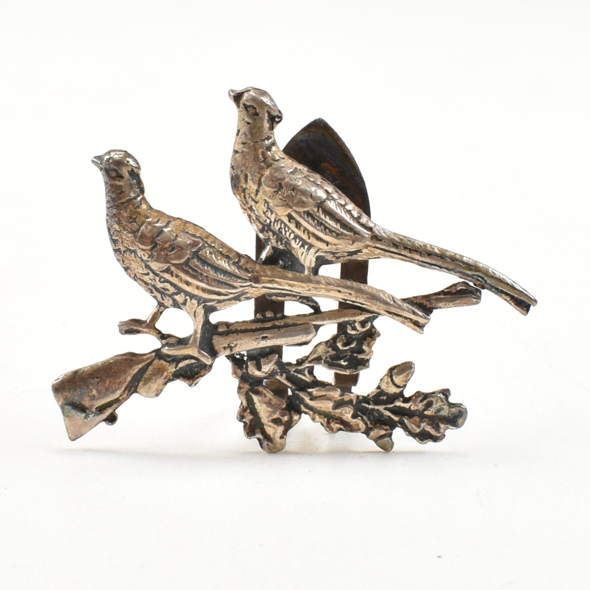 SET OF 6 1980S HALLMARKED SILVER MENU HOLDERS HUNTING INTEREST - Image 6 of 7