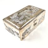 ANTIQUE CHINESE WHITE METAL BOX WING NAM & CO