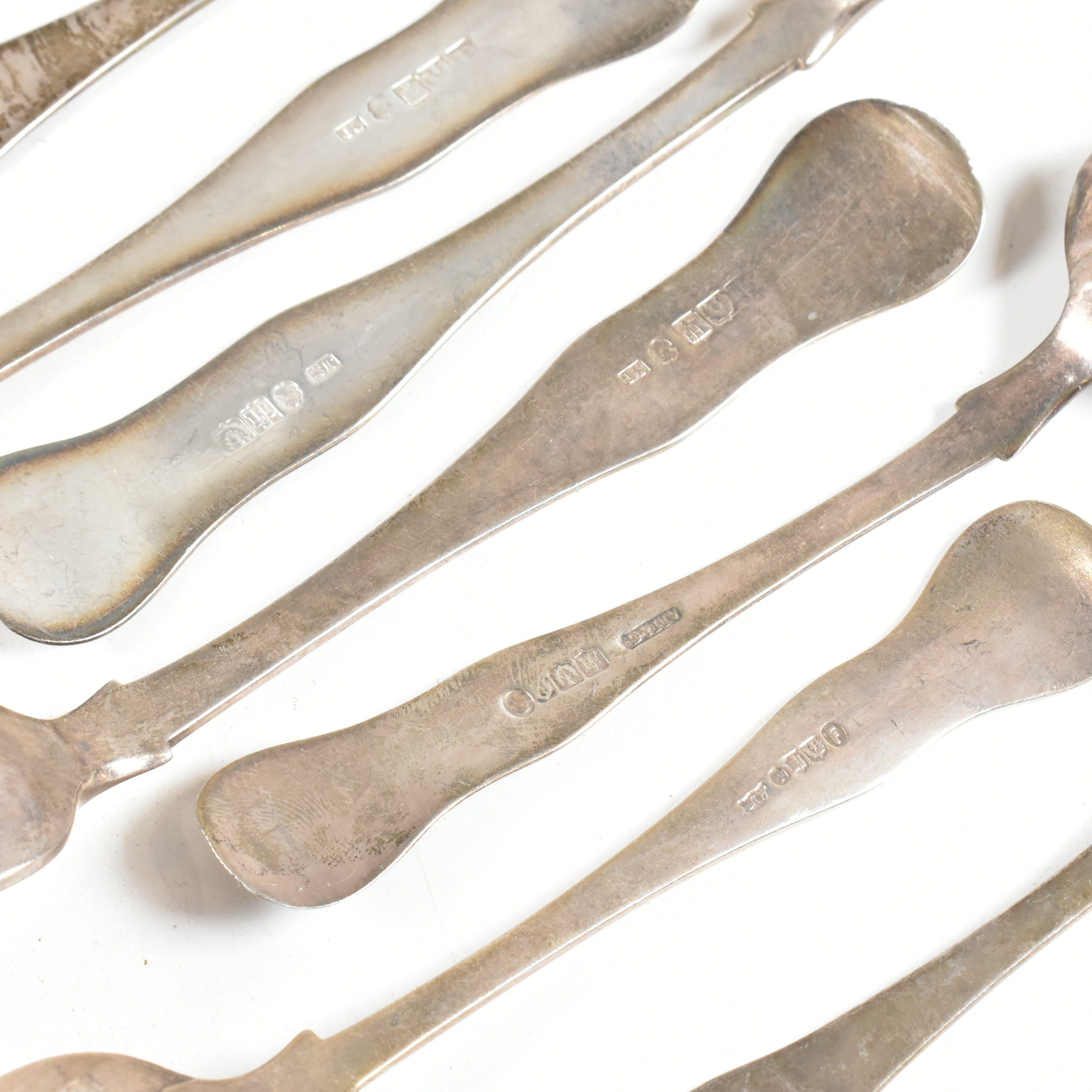 COLLECTION OF GEORGE III & LATER HALLMARKED SILVER FLATWARE - Image 5 of 9