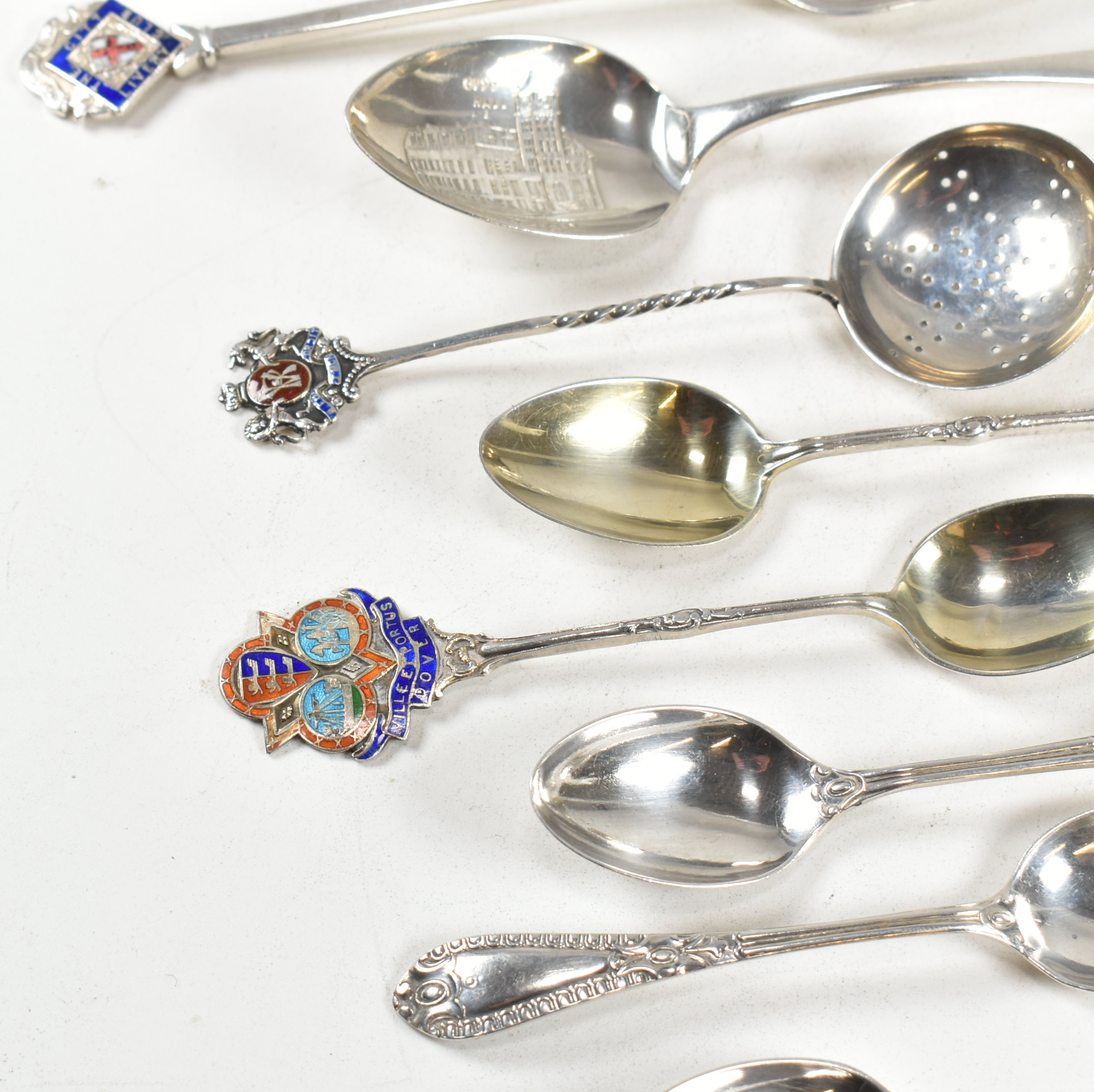 HALLMARKED SILVER STERLING & WHITE METAL SOUVENIR SPOONS - Image 2 of 10