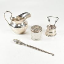 20TH CENTURY GERMAN WMF CREAMER & HALLMARKED SILVER ITEMS