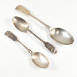 THREE GEORGE V HALLMARKED SILVER SPOONS