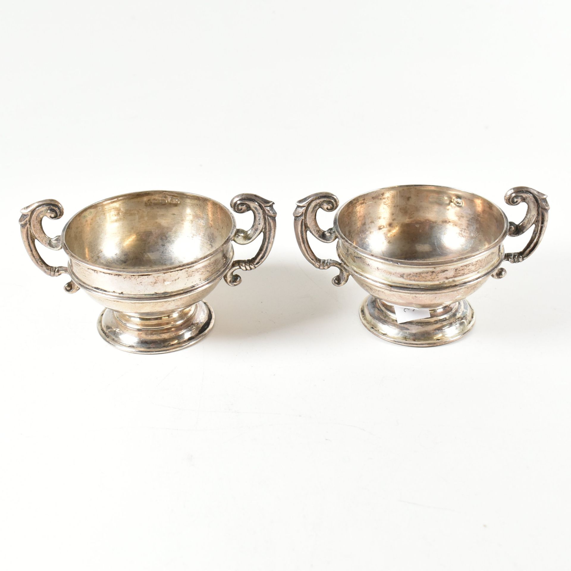 PAIR OF LATE VICTORIAN HALLMARKED SILVER SALTS CHARLES HORNER - Image 2 of 9