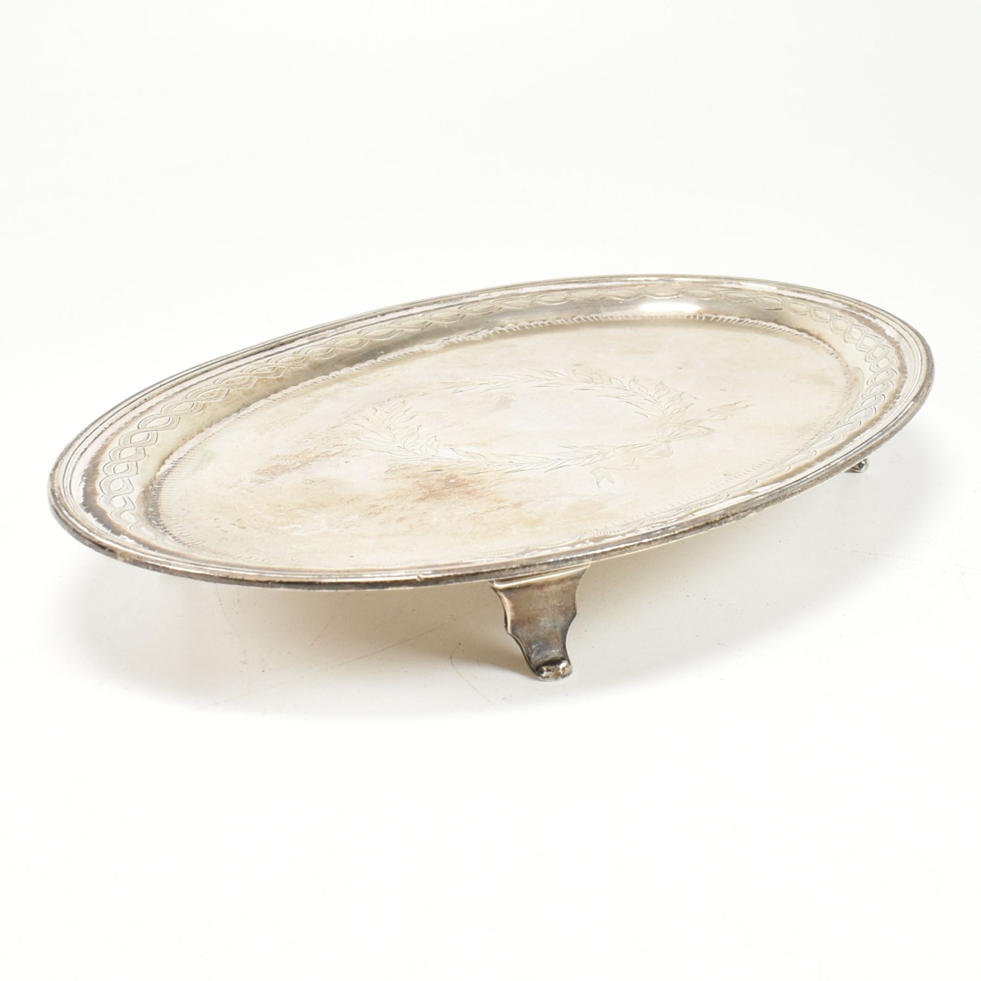 GEORGE V HALLMARKED SILVER TRAY - Image 3 of 8