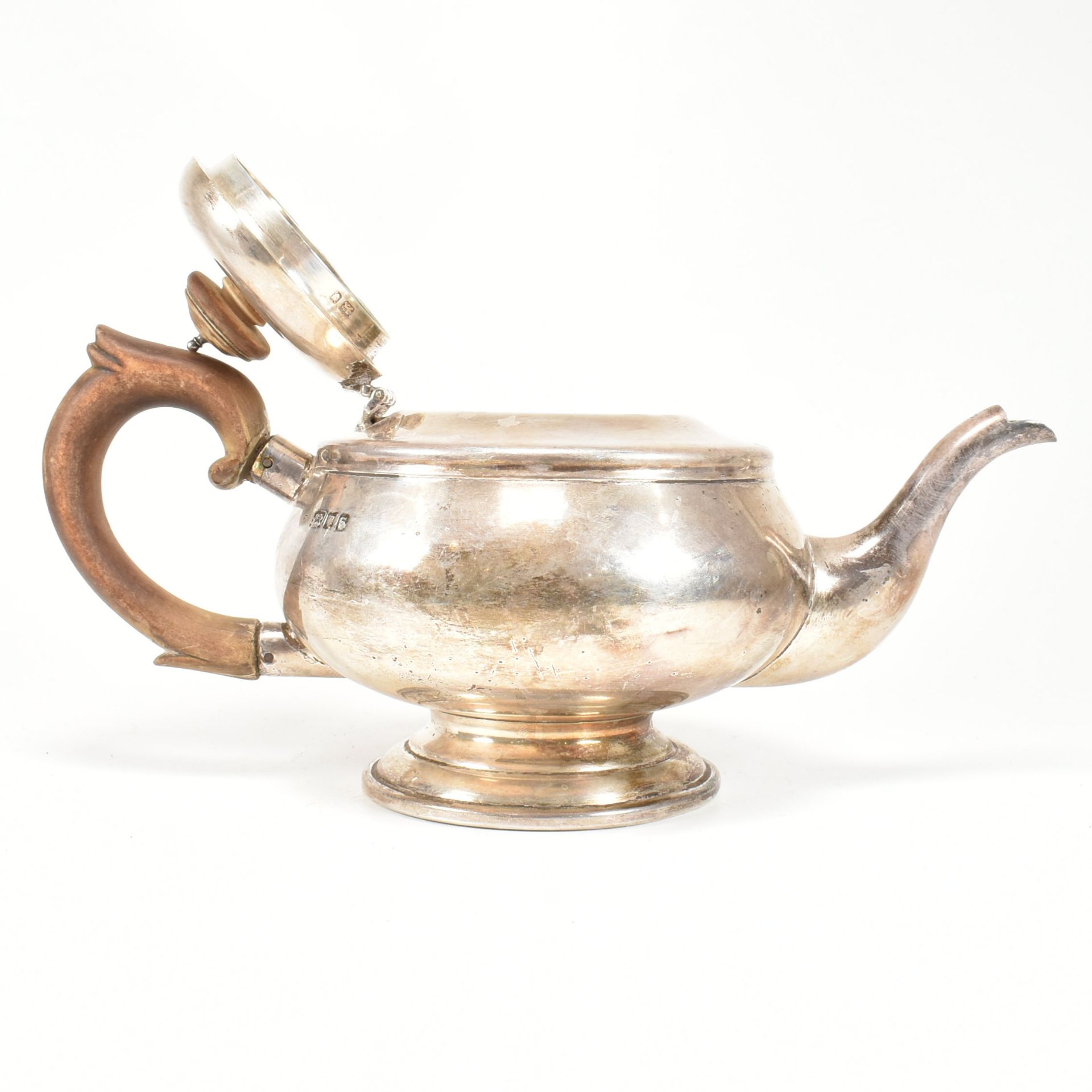 GEORGE VI HALLMARKED SILVER TEA POT - Image 4 of 7