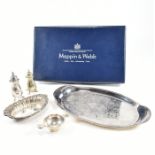 HALLMARKED SILVER ITEMS & SILVER PLATED MAPPIN & WEBB TRAY