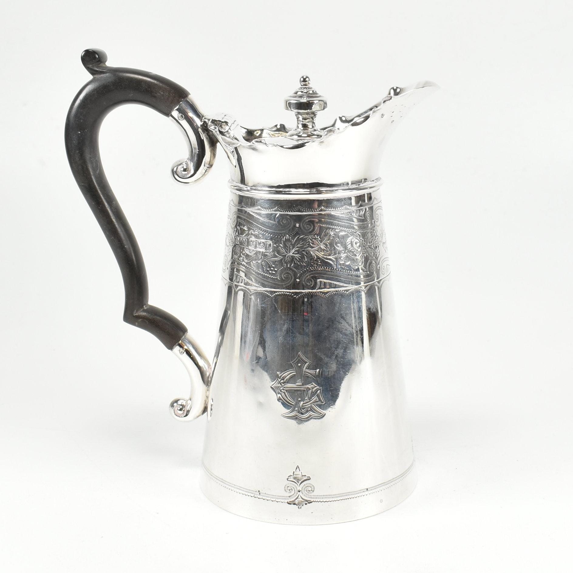 EARLY 20TH CENTURY HALLMARKED SILVER HOT WATER JUG