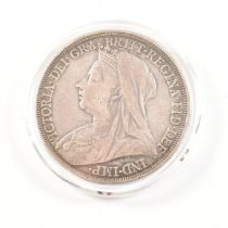 CASED 1895 SILVER CROWN COIN VICTORIA