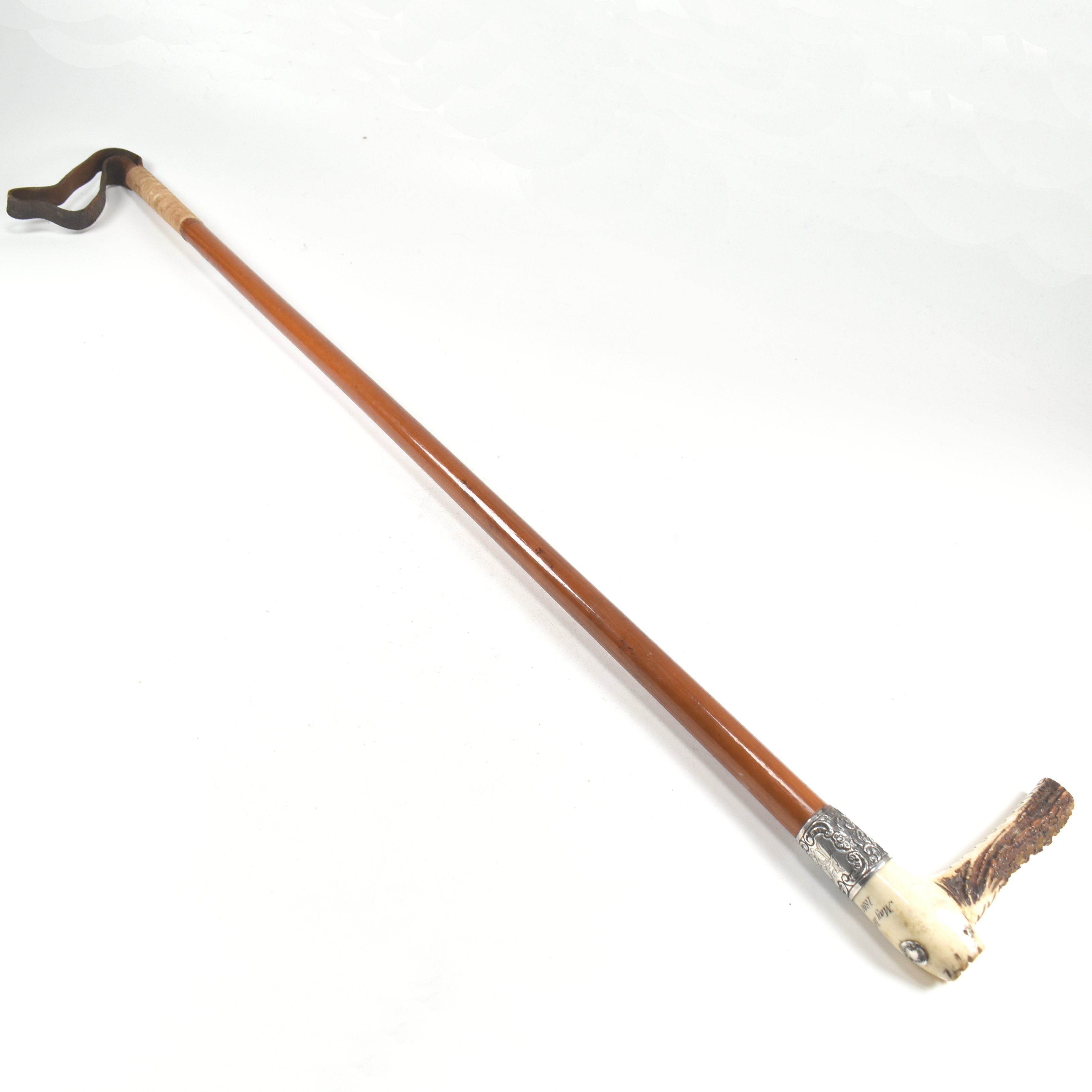 VICTORIAN HALLMARKED SILVER COLLARED RIDING CROP - Image 2 of 7