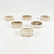 SET OF 6 1970S HALLMARKED SILVER NAPKIN RINGS