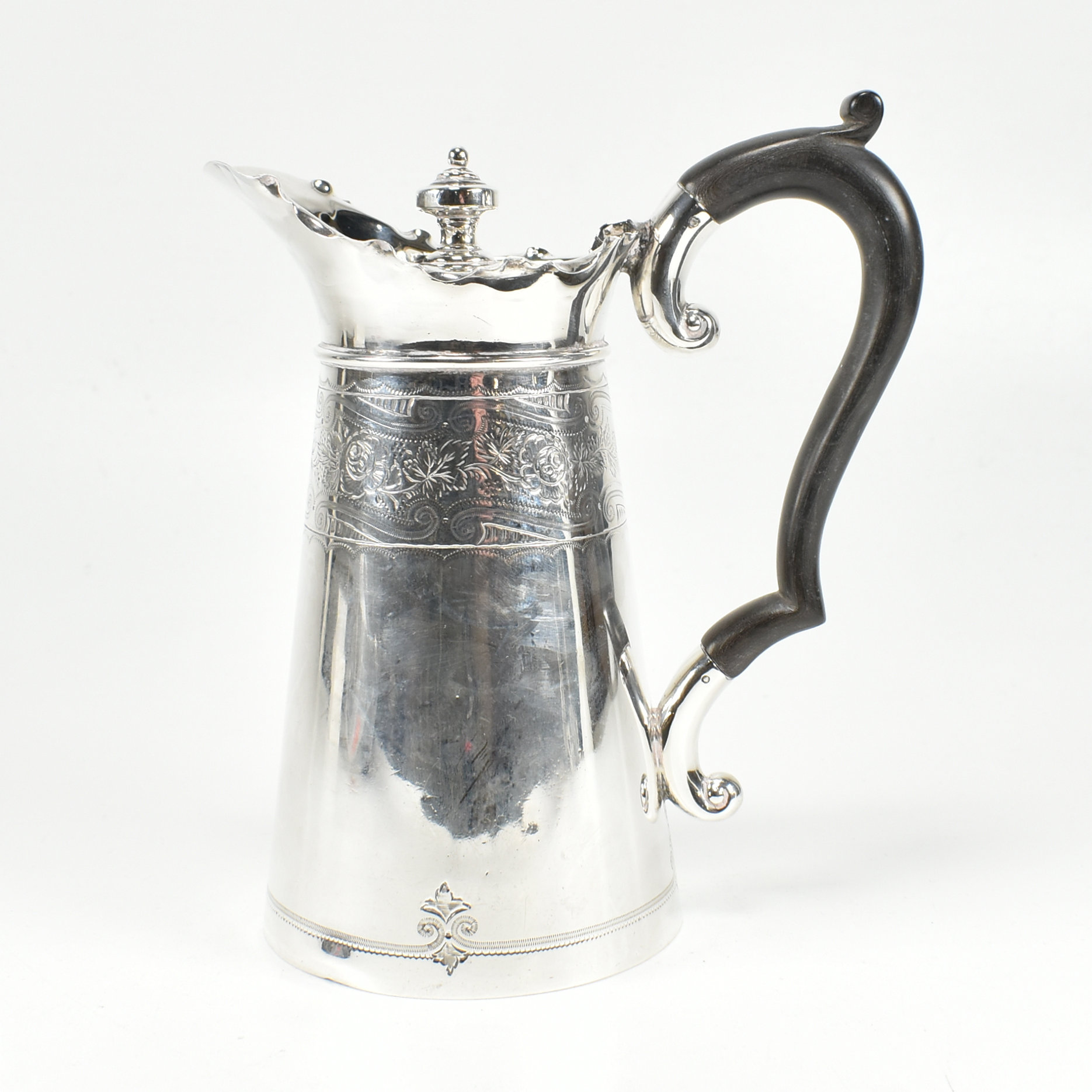 EARLY 20TH CENTURY HALLMARKED SILVER HOT WATER JUG - Image 2 of 9