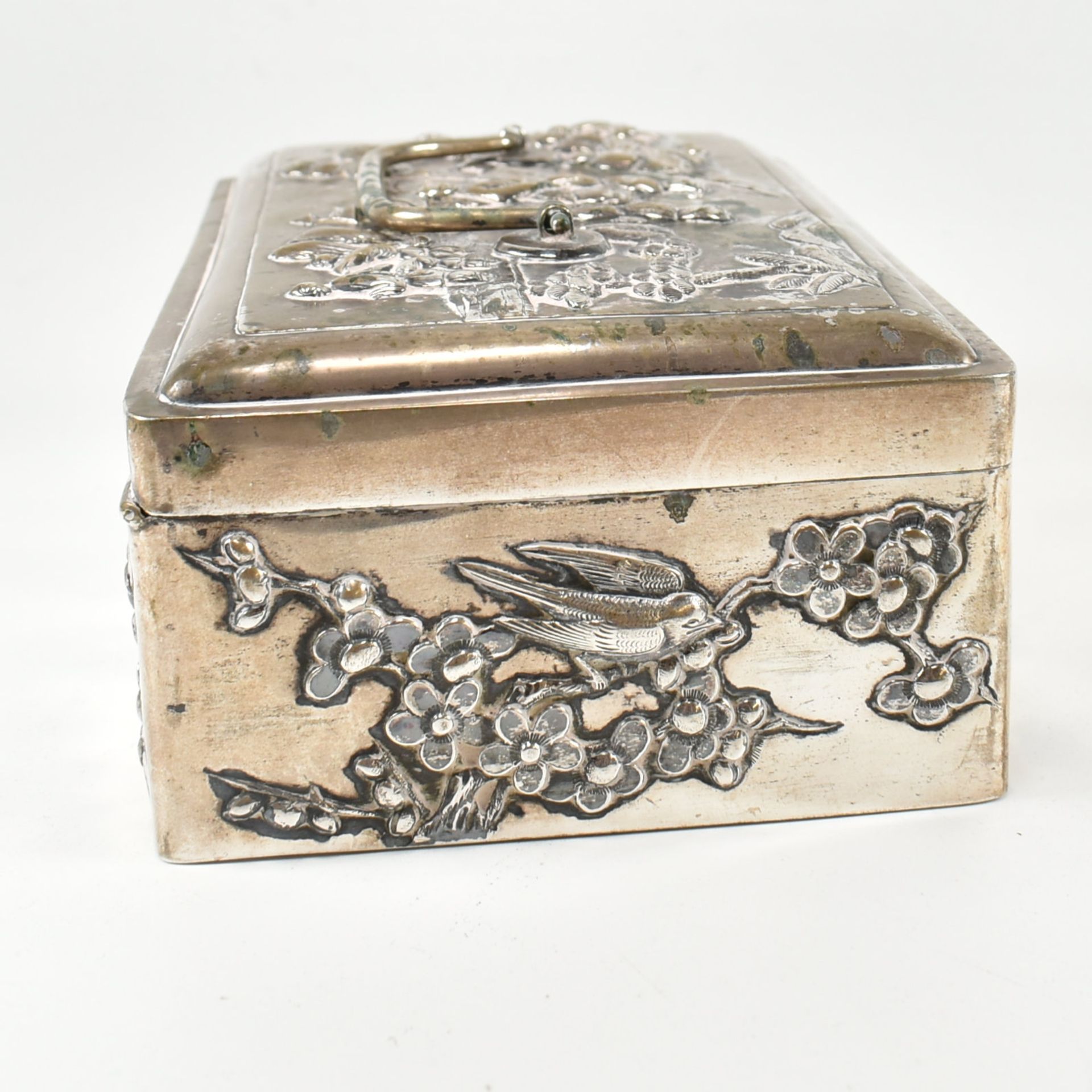 ANTIQUE CHINESE WHITE METAL BOX WING NAM & CO - Image 12 of 15