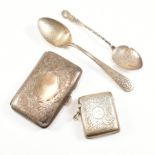 EARLY 20TH CENTURY HALLMARKED SILVER ITEMS VESTA SPOONS