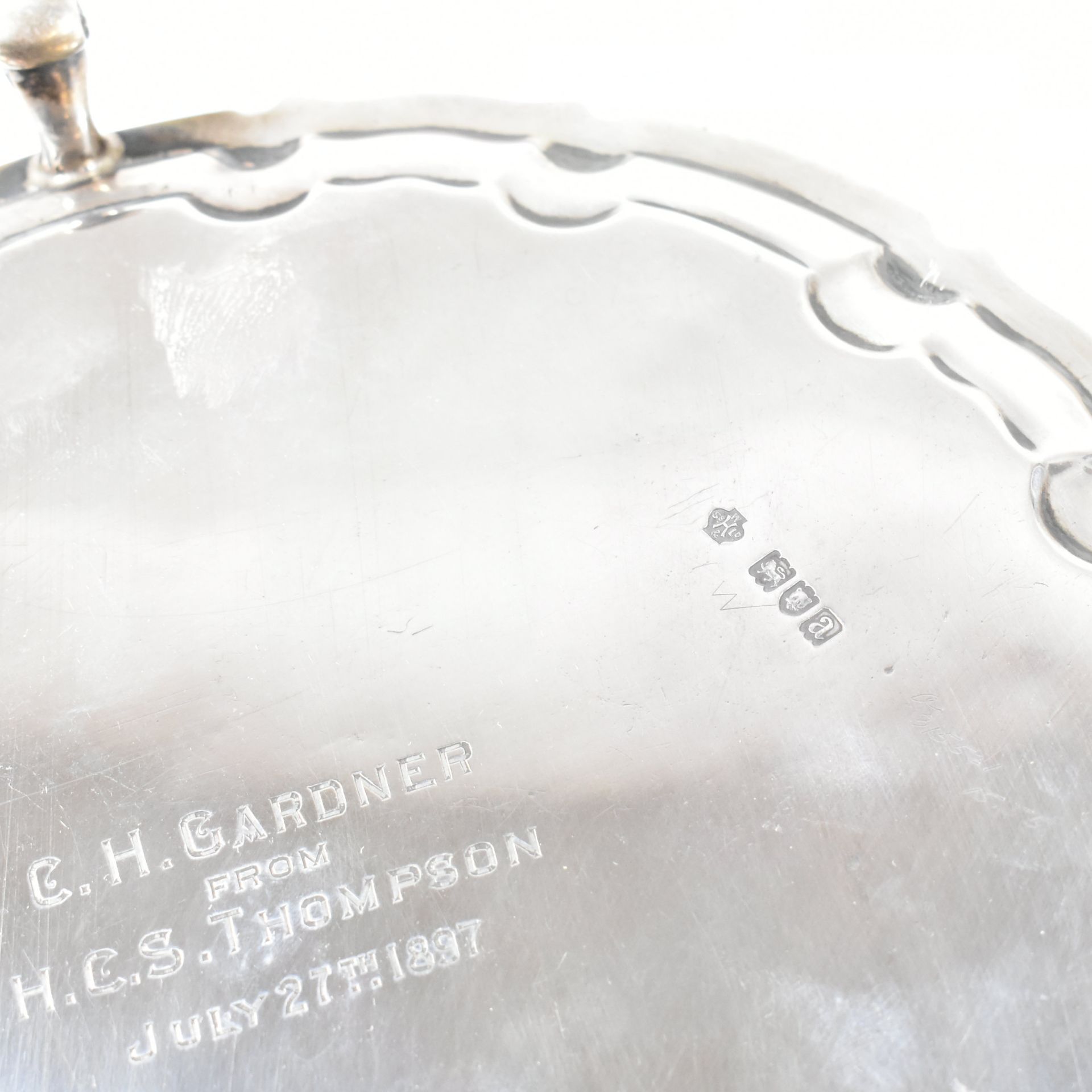 VICTORIAN HALLMARKED SILVER PRESENTATION SALVER - Image 6 of 8