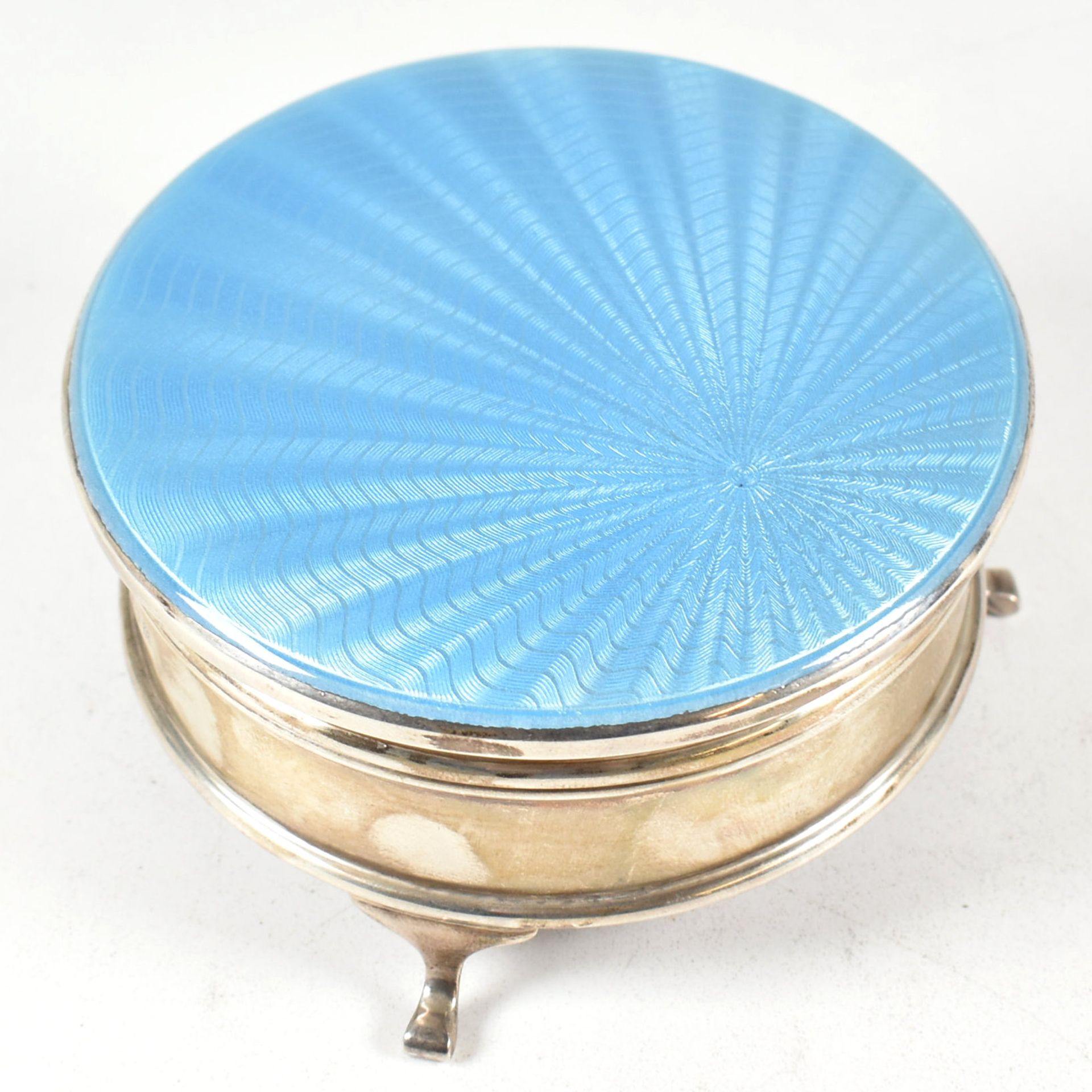 ELKINGTON & CO HALLMARKED SILVER & GUILLOCHE ENAMEL BOX