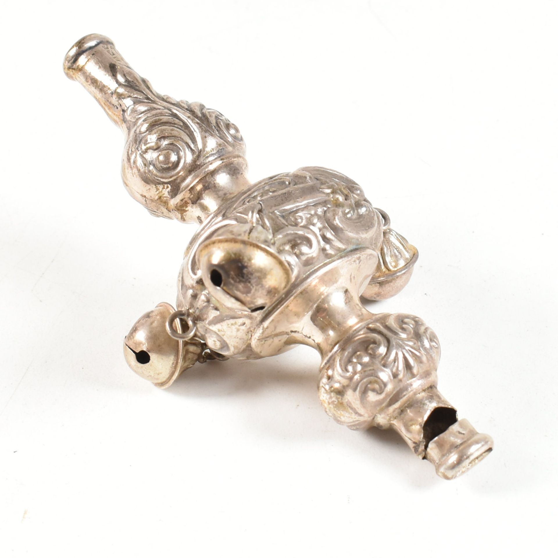 GEORGE V HALLMARKED SILVER BABYS COMBINATION RATTLE WHISTLE - Image 4 of 6