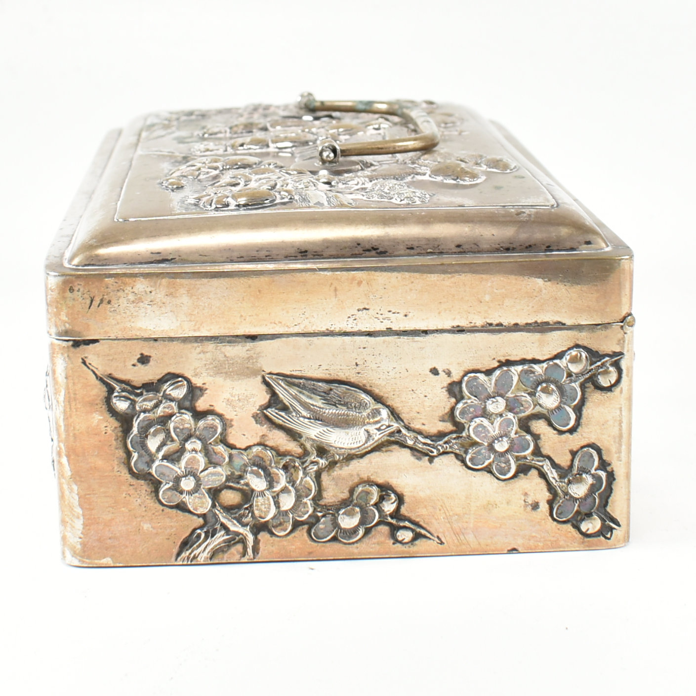 ANTIQUE CHINESE WHITE METAL BOX WING NAM & CO - Image 10 of 15