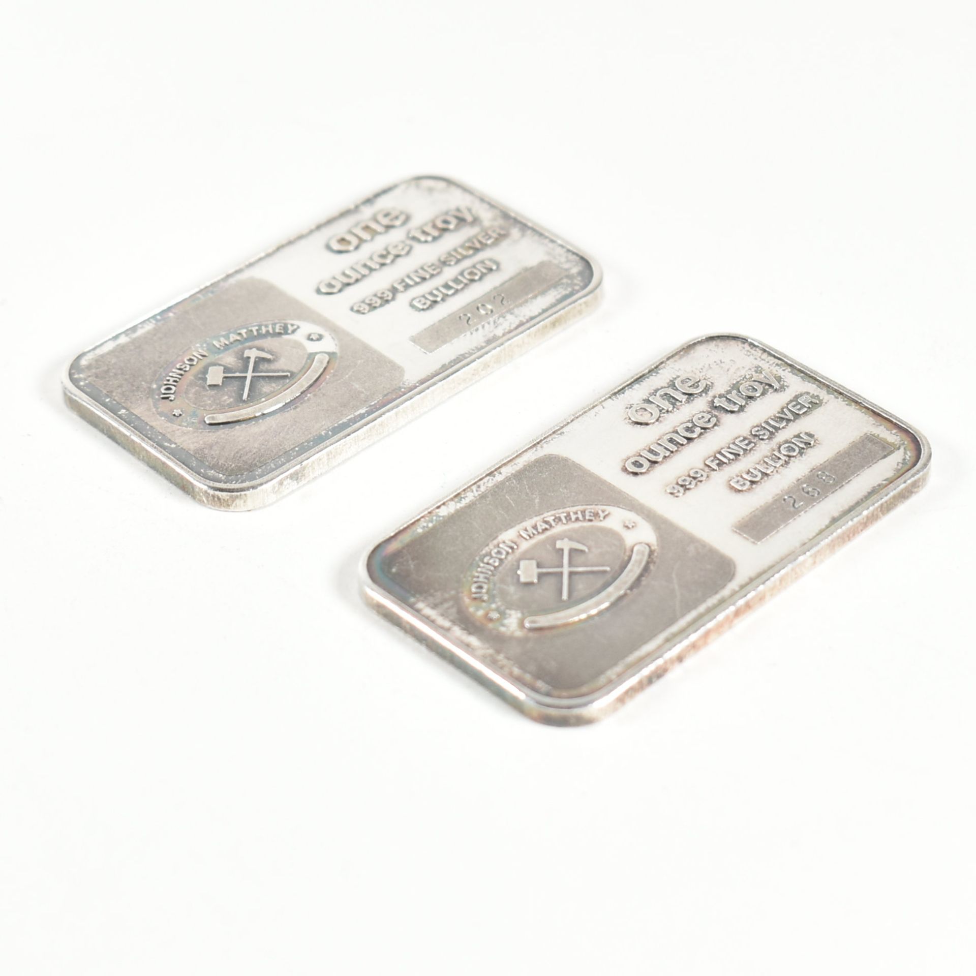 TWO ONE TROY OUNCE 999 FINE SILVER BULLION INGOTS - Bild 3 aus 3