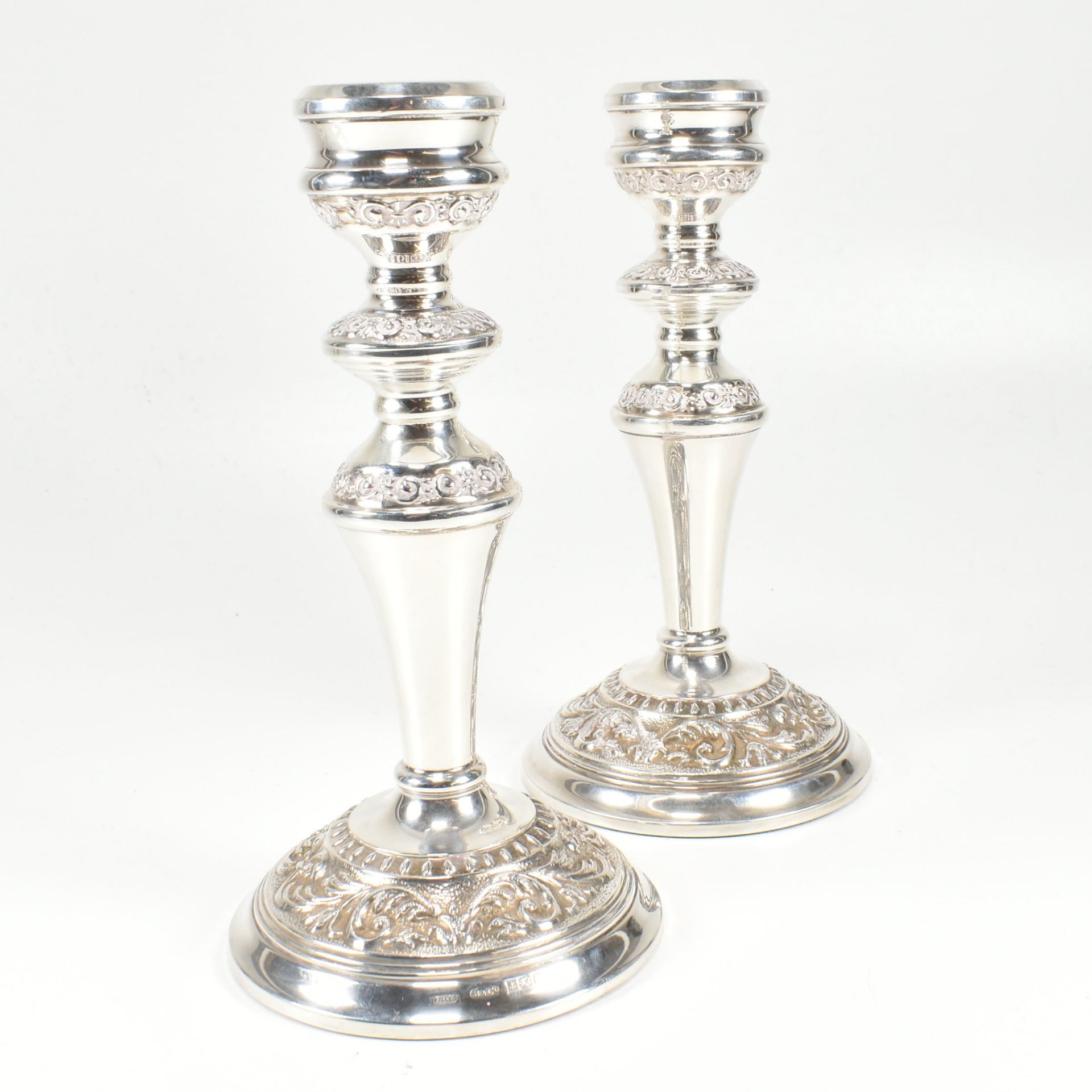 PAIR OF 1970S HALLMARKED SILVER MOUNTED CANDLESTICKS - Image 4 of 7