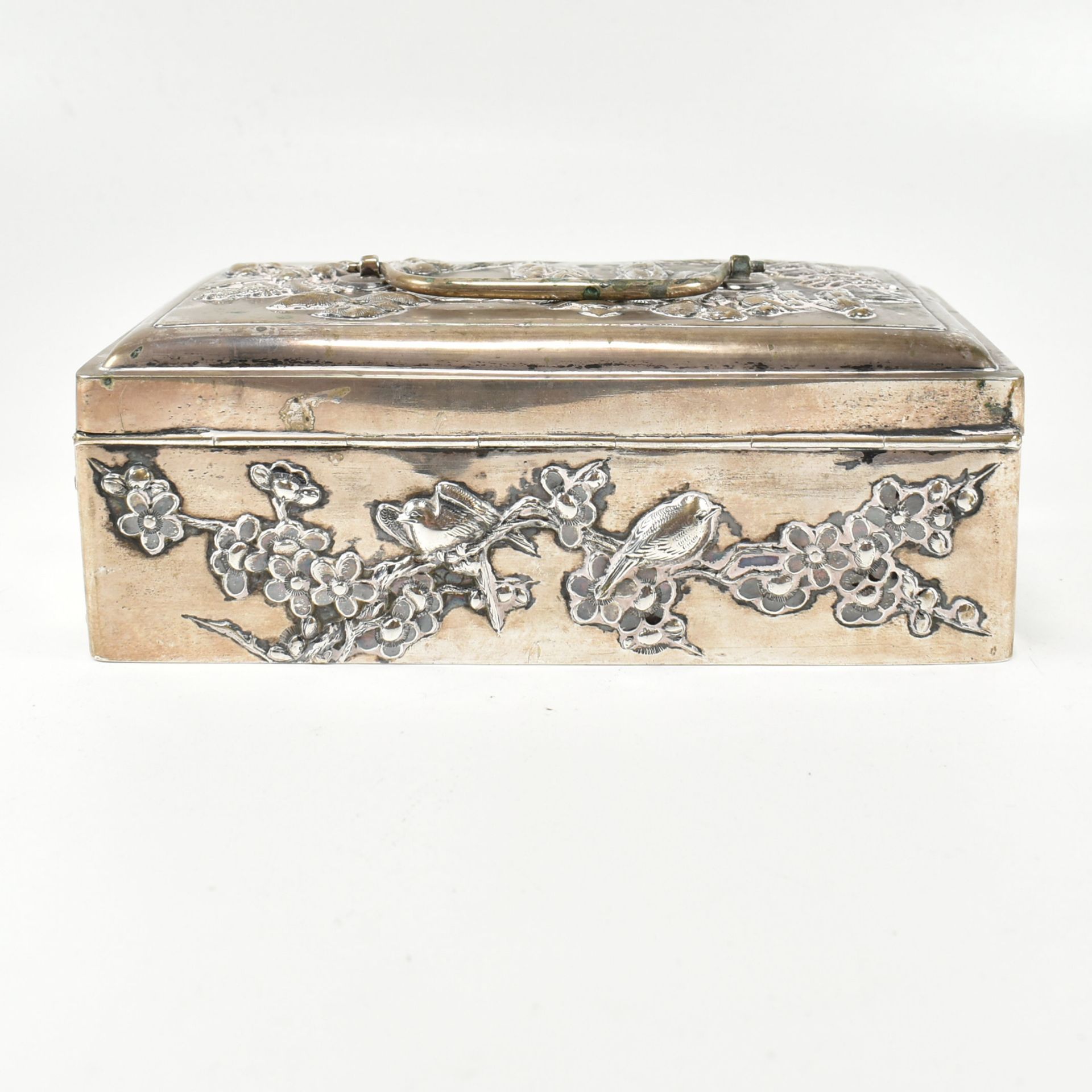 ANTIQUE CHINESE WHITE METAL BOX WING NAM & CO - Image 11 of 15