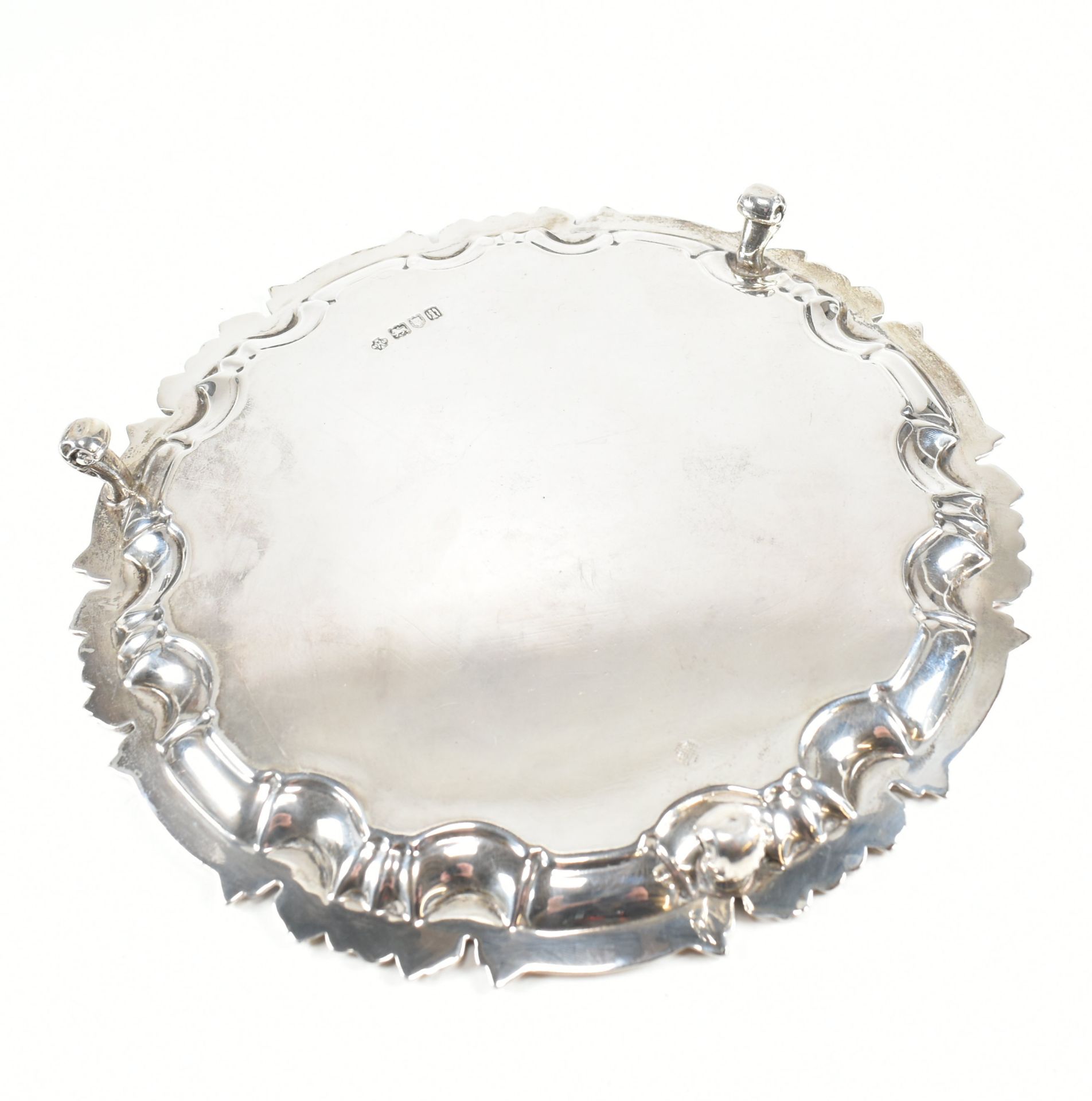 EARLY 20TH CENTURY HALLMARKED SILVER SALVER - Image 4 of 4