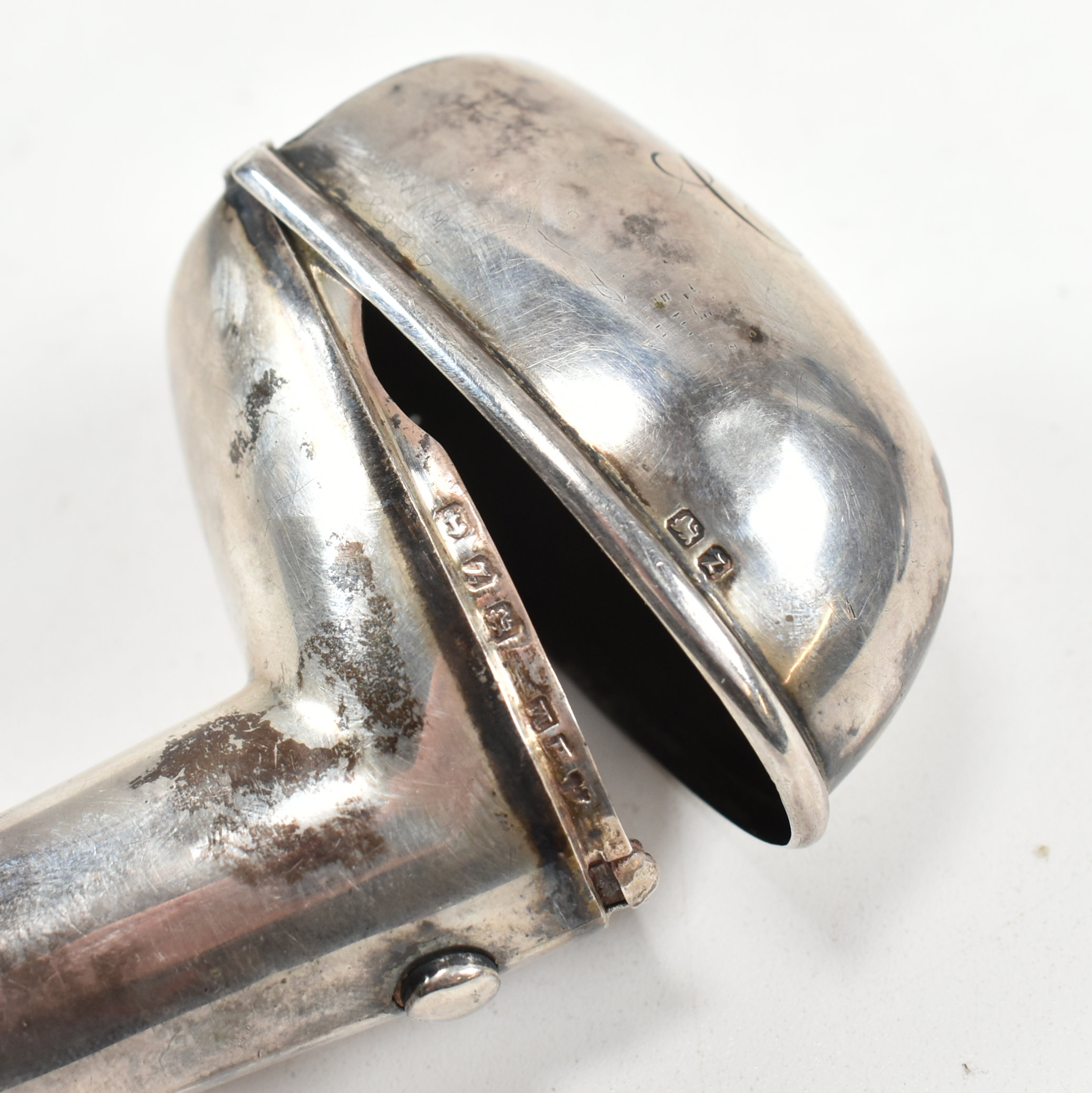 VICTORIAN HALLMARKED SILVER PIPE CASE & SILVER MOUNTED PIPE - Image 8 of 9