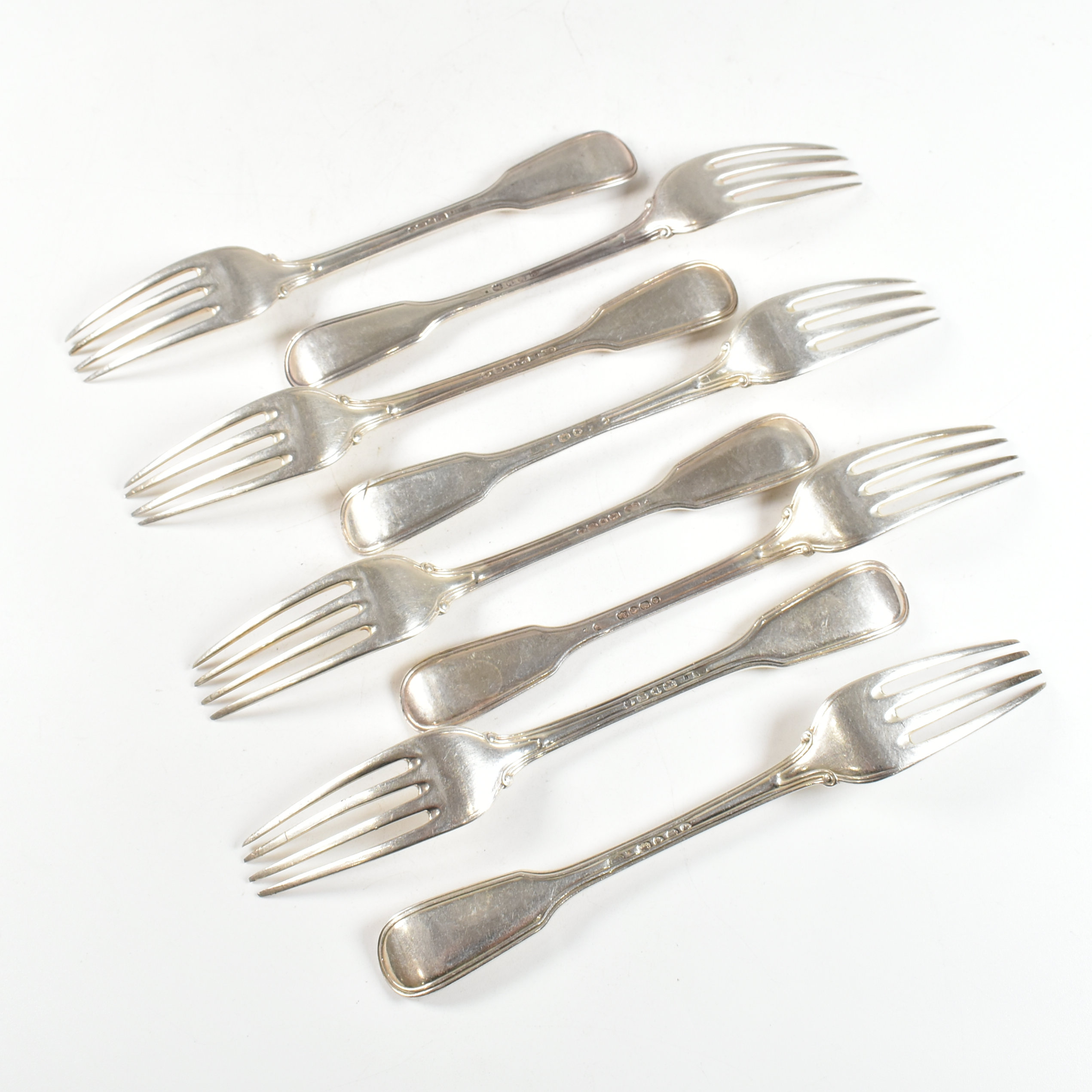 EIGHT VICTORIAN HALLMARKED SILVER FORKS - Image 4 of 6