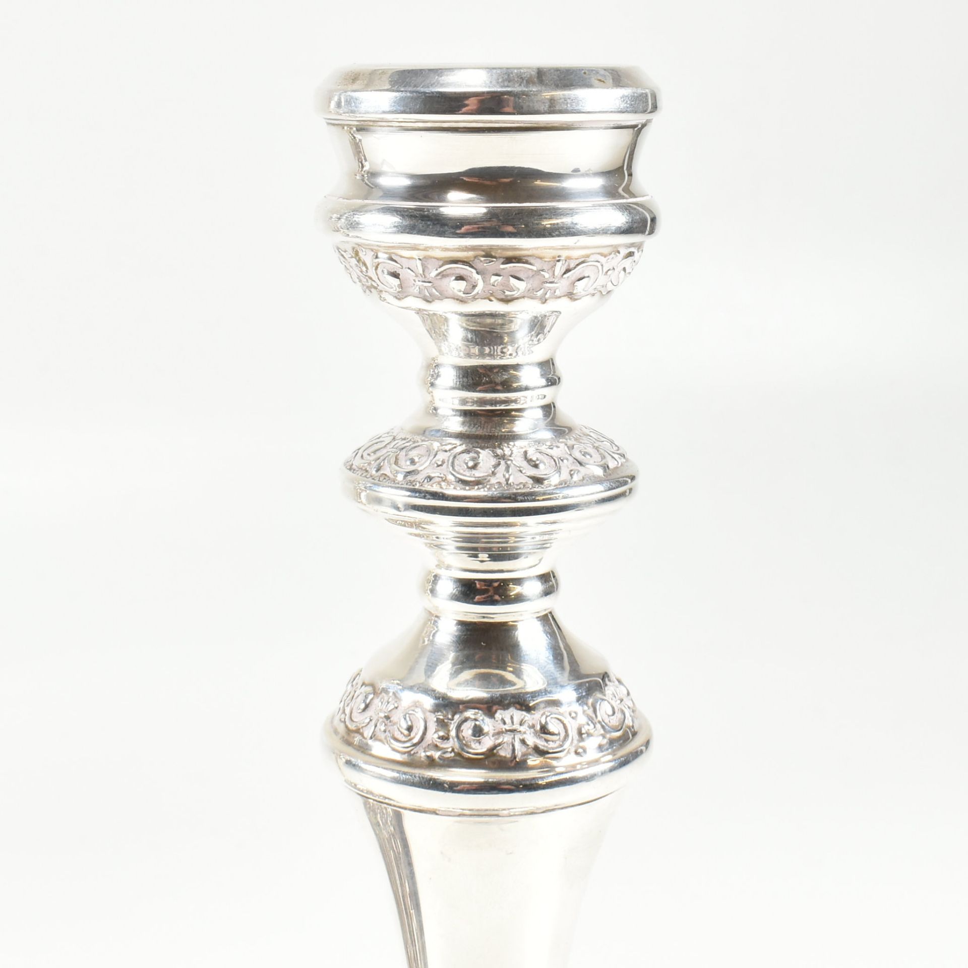 PAIR OF 1970S HALLMARKED SILVER MOUNTED CANDLESTICKS - Image 5 of 7