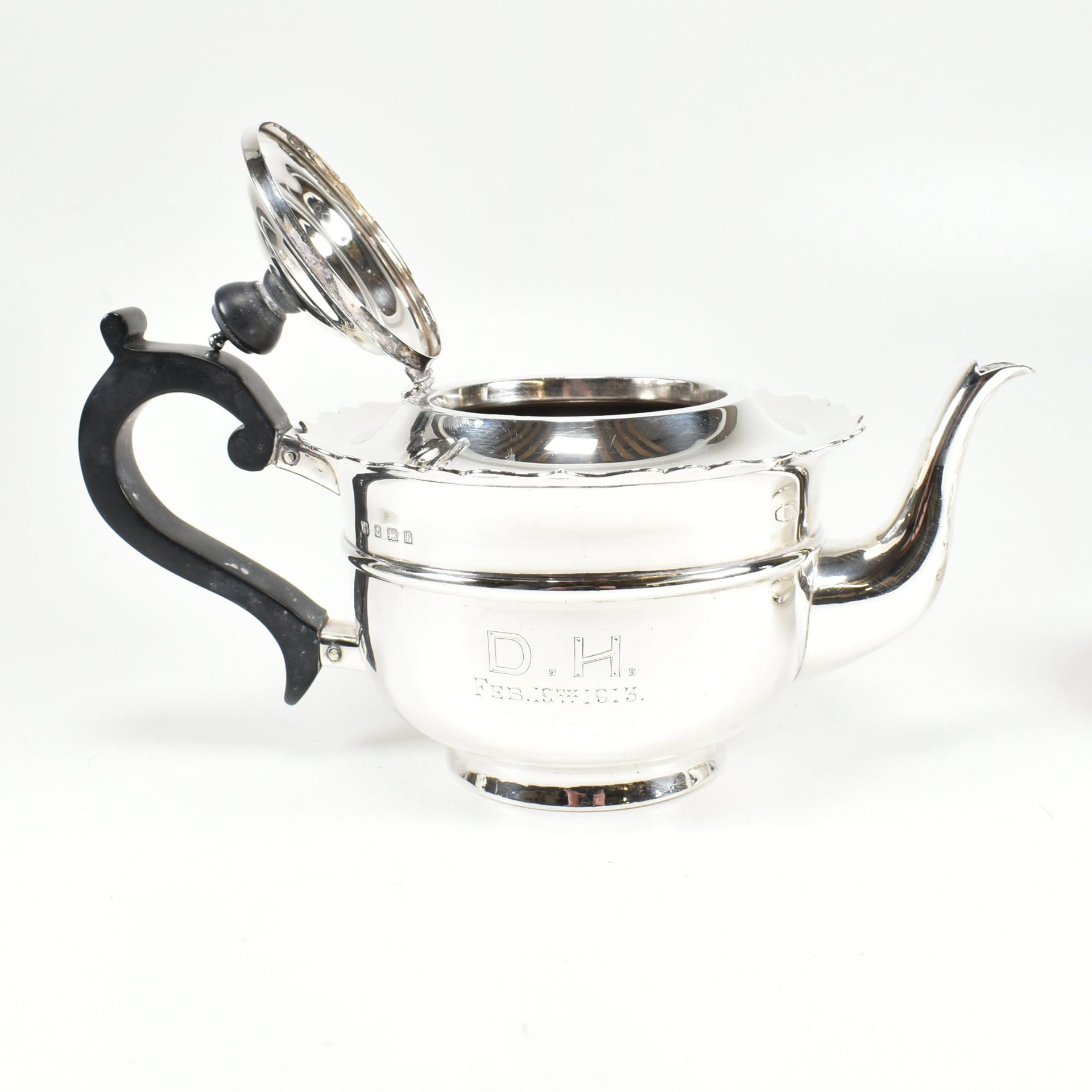 EARLY 20TH CENTURY HALLMARKED SILVER TEA SERVICE - Image 5 of 9