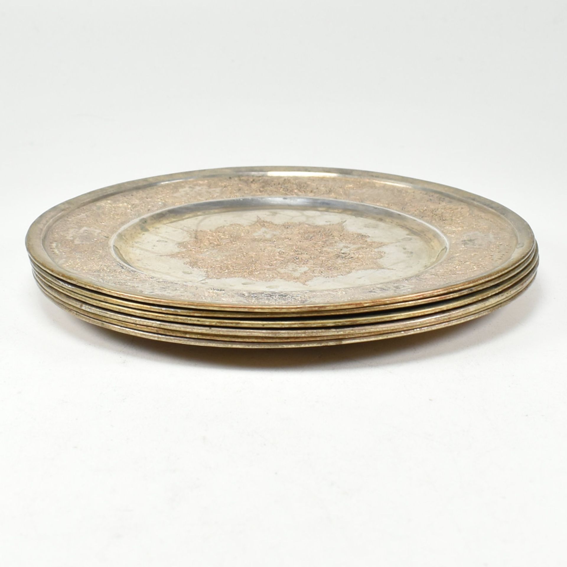 SET OF SIX PERSIAN SILVER SIDE PLATES - Image 10 of 15