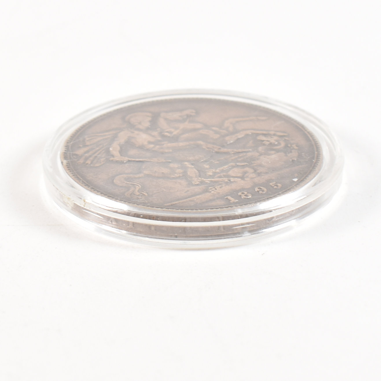 CASED 1895 SILVER CROWN COIN VICTORIA - Image 3 of 4