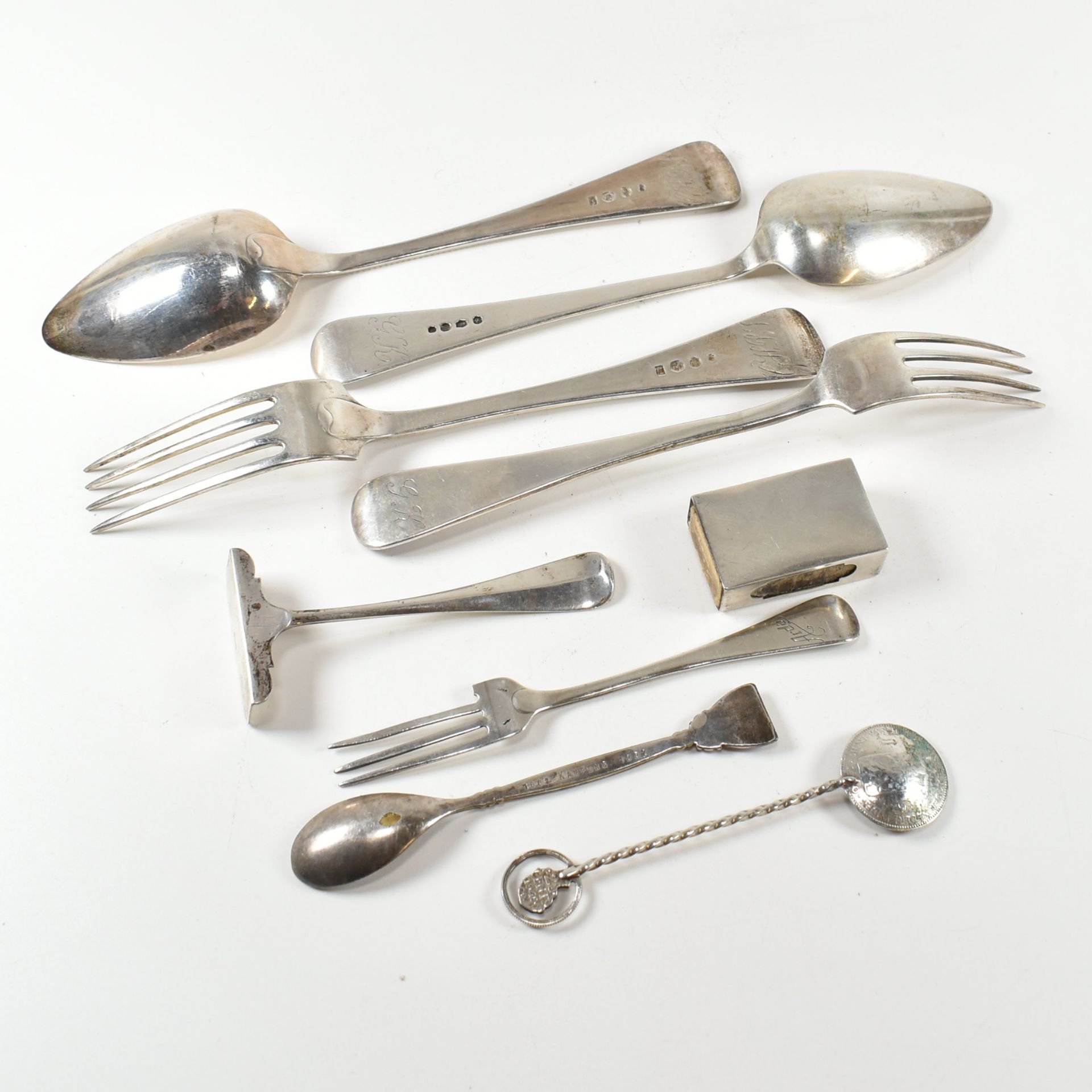 COLLECTION OF DUTCH 835 SILVER & WHITE METAL FLATWARE - Bild 6 aus 11