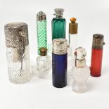 ANTIQUE & LATER CUT GLASS SCENT BOTTLES INCLUDING SILVER MOUNTED