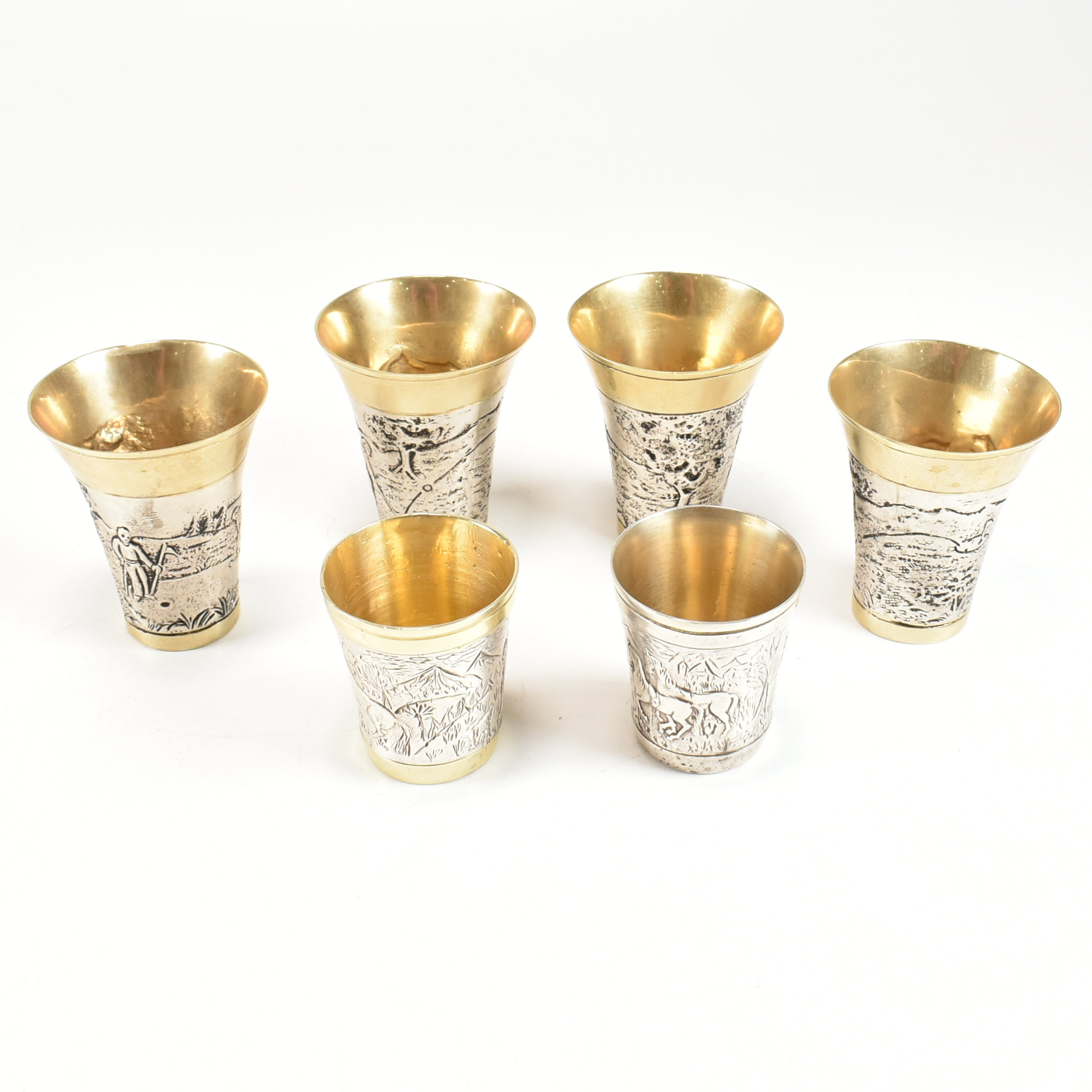 4 GERMAN 800 SILVER NERESHEIMER TOT CUPS & 2 OTHER SHOT CUPS - Bild 2 aus 10