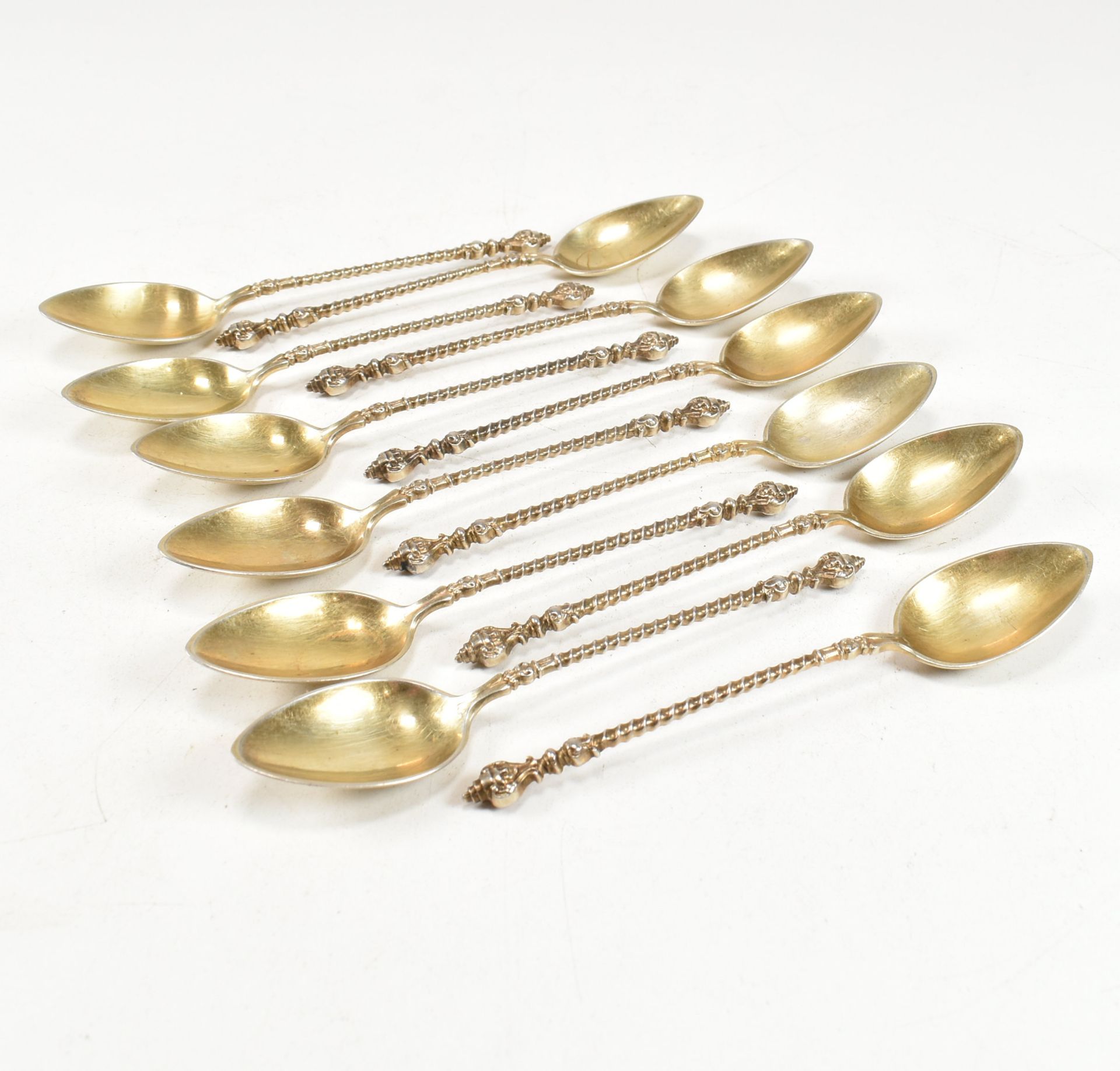 EGYPTIAN 900 SILVER BOX & 800 SILVER GERMAN TEA SPOONS - Image 2 of 9