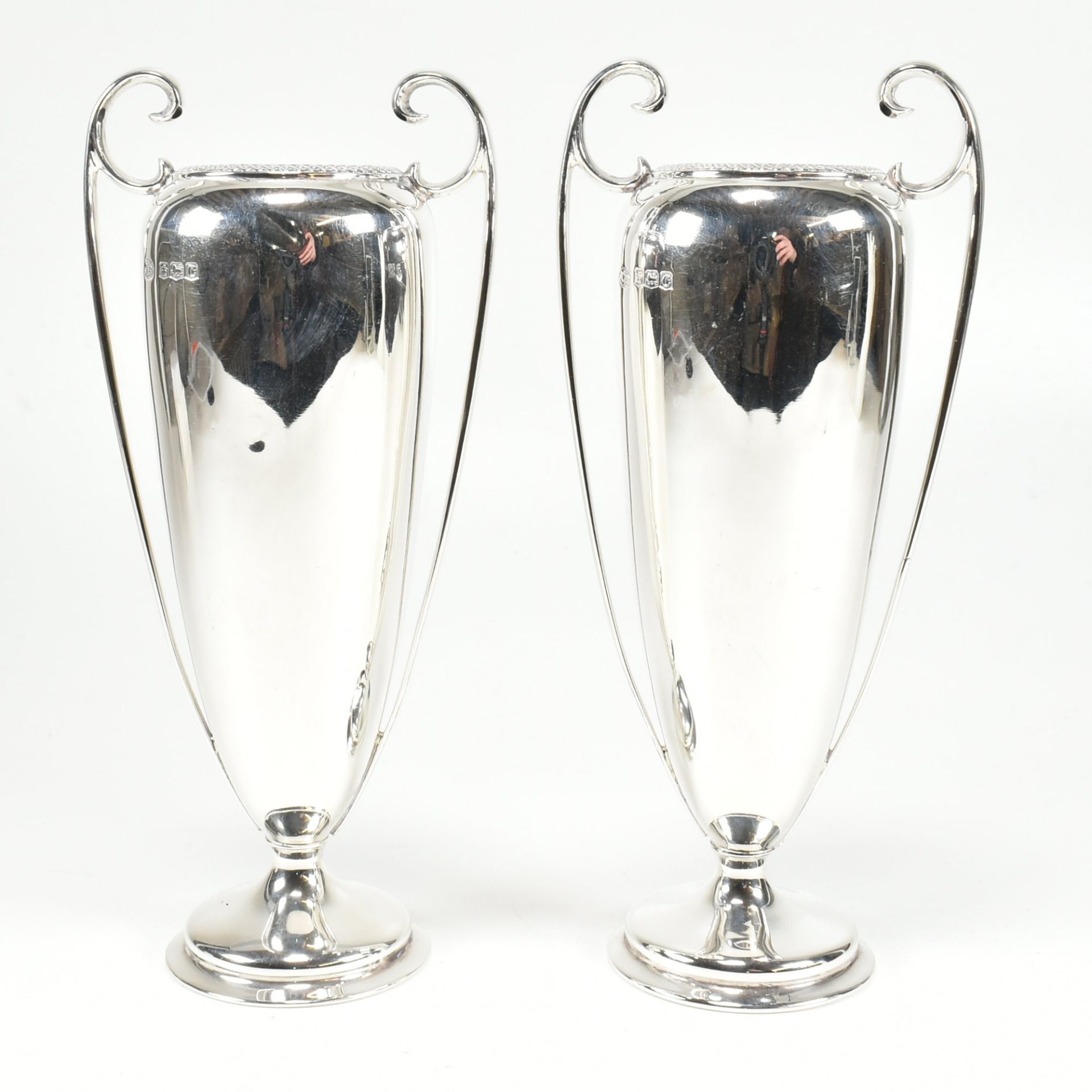 ART NOUVEAU HALLMARKED SILVER VASES - Image 3 of 7