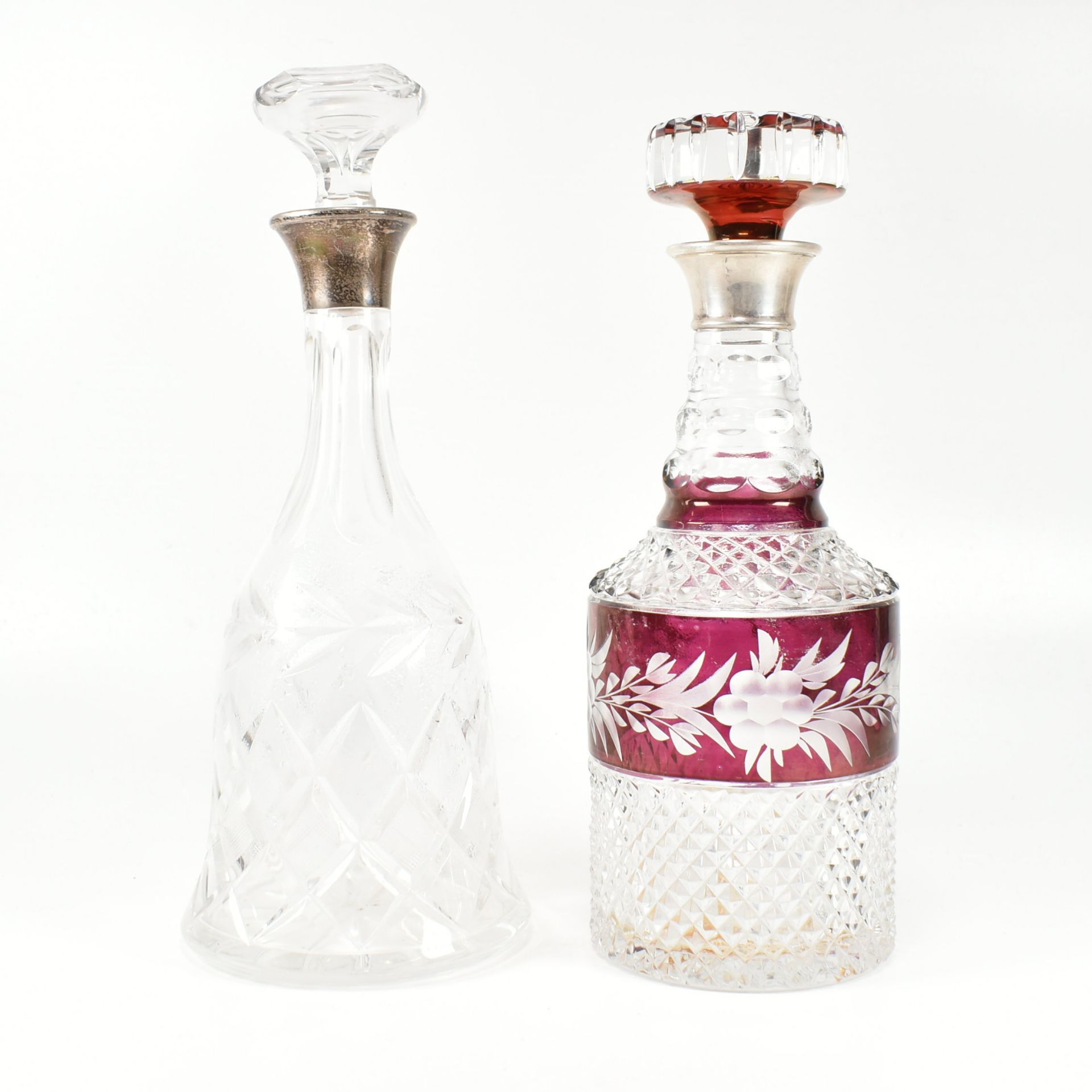 TWO 1970S HALLMARKED SILVER MOUNTED DECANTERS - Image 2 of 6