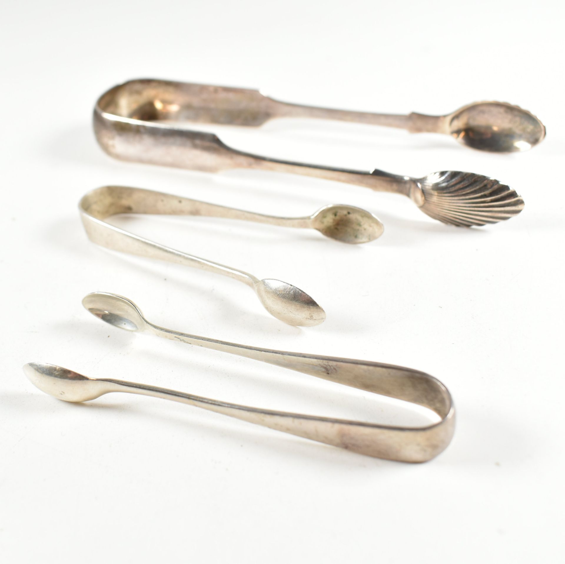 THREE PAIRS OF SUGAR TONGS VICTORIAN & LATER - Image 4 of 7