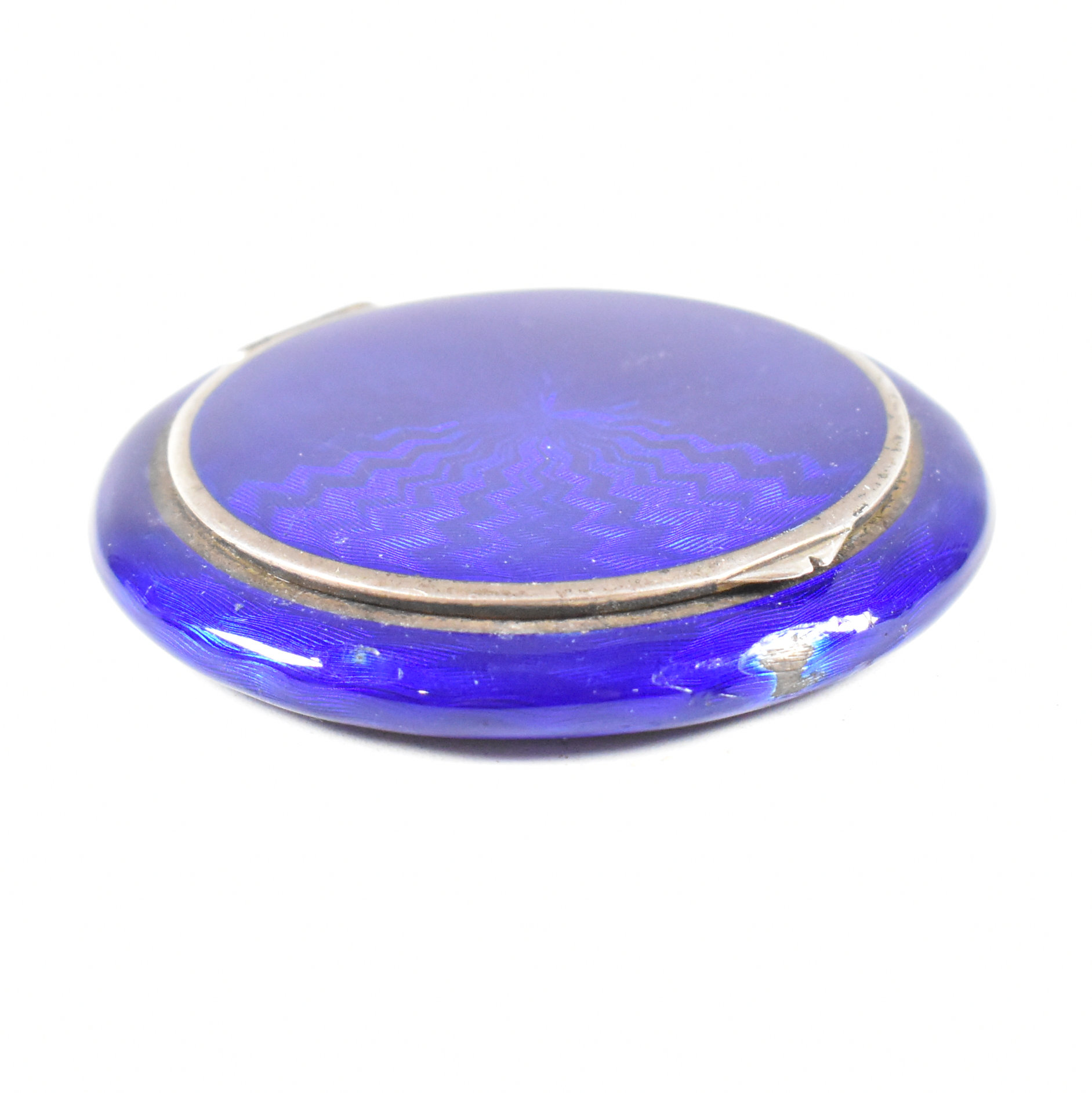 CONTINENTAL 925 SILVER & GUILLOCHE ENAMEL POWDER COMPACT - Image 2 of 8
