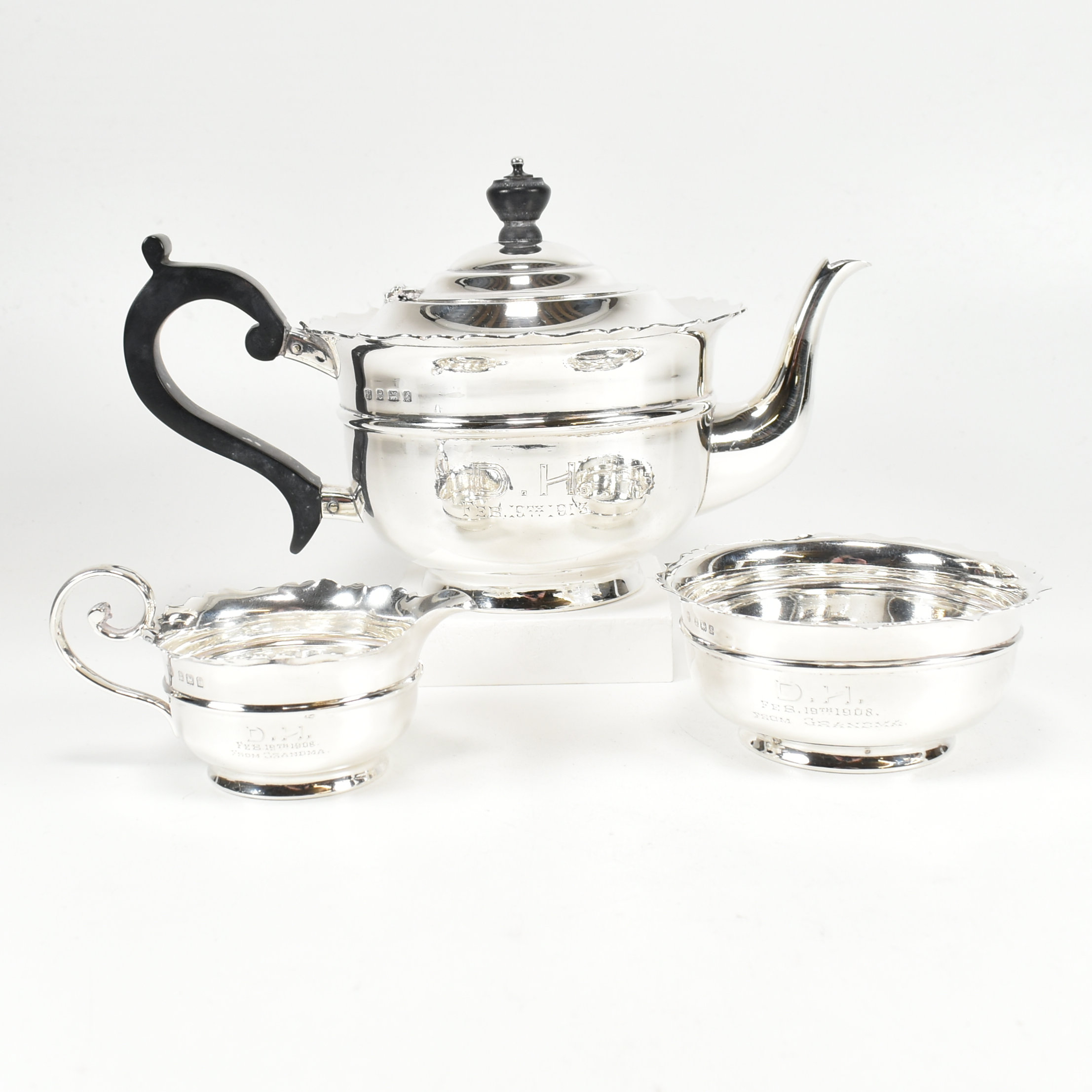 EARLY 20TH CENTURY HALLMARKED SILVER TEA SERVICE