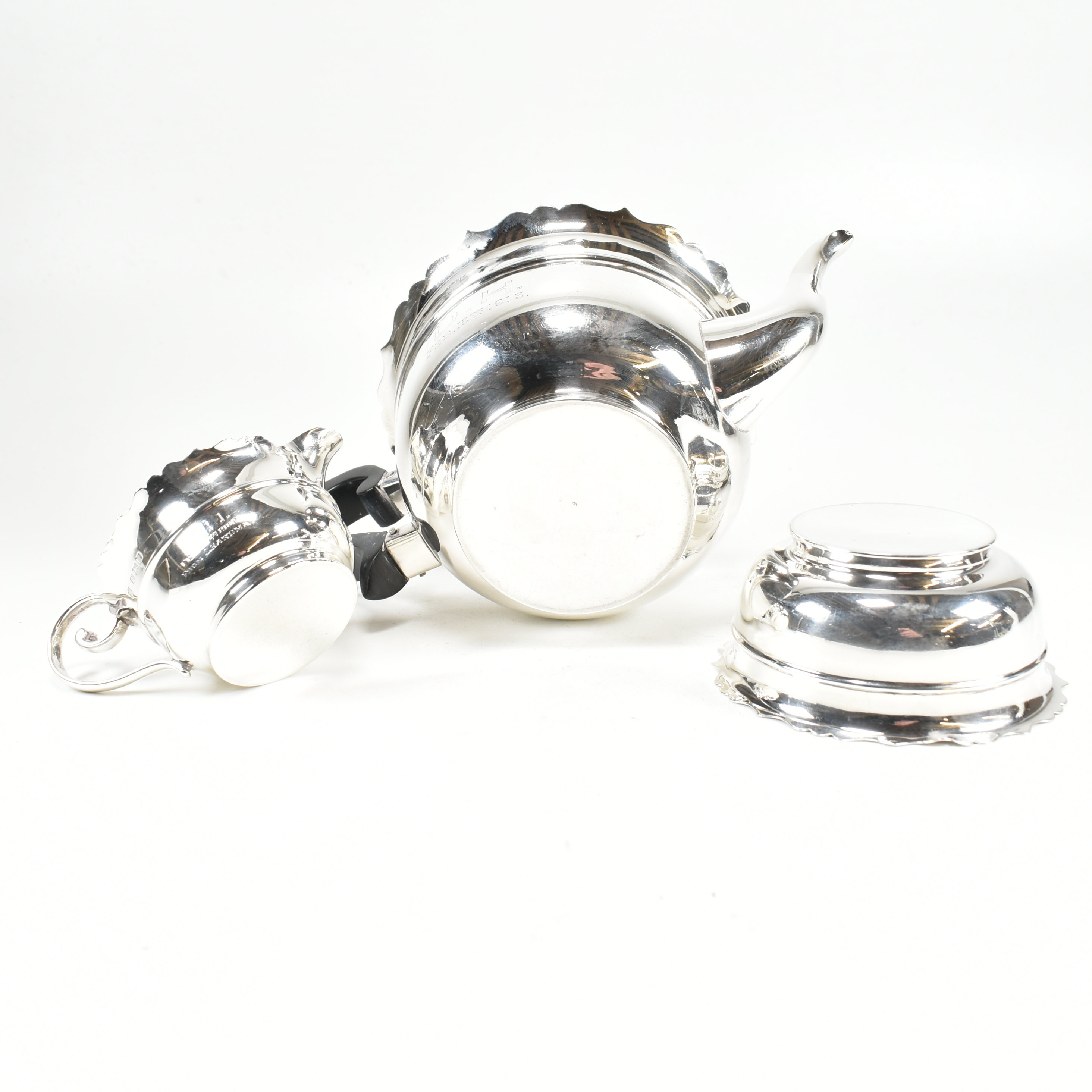 EARLY 20TH CENTURY HALLMARKED SILVER TEA SERVICE - Image 6 of 9
