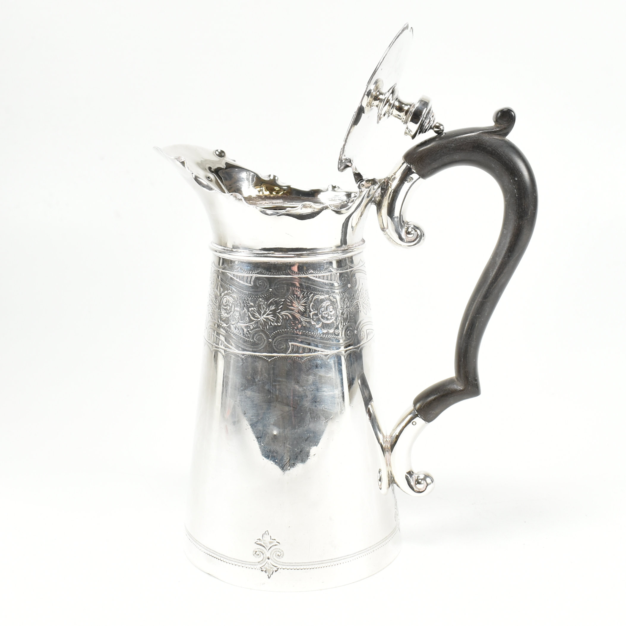 EARLY 20TH CENTURY HALLMARKED SILVER HOT WATER JUG - Image 4 of 9