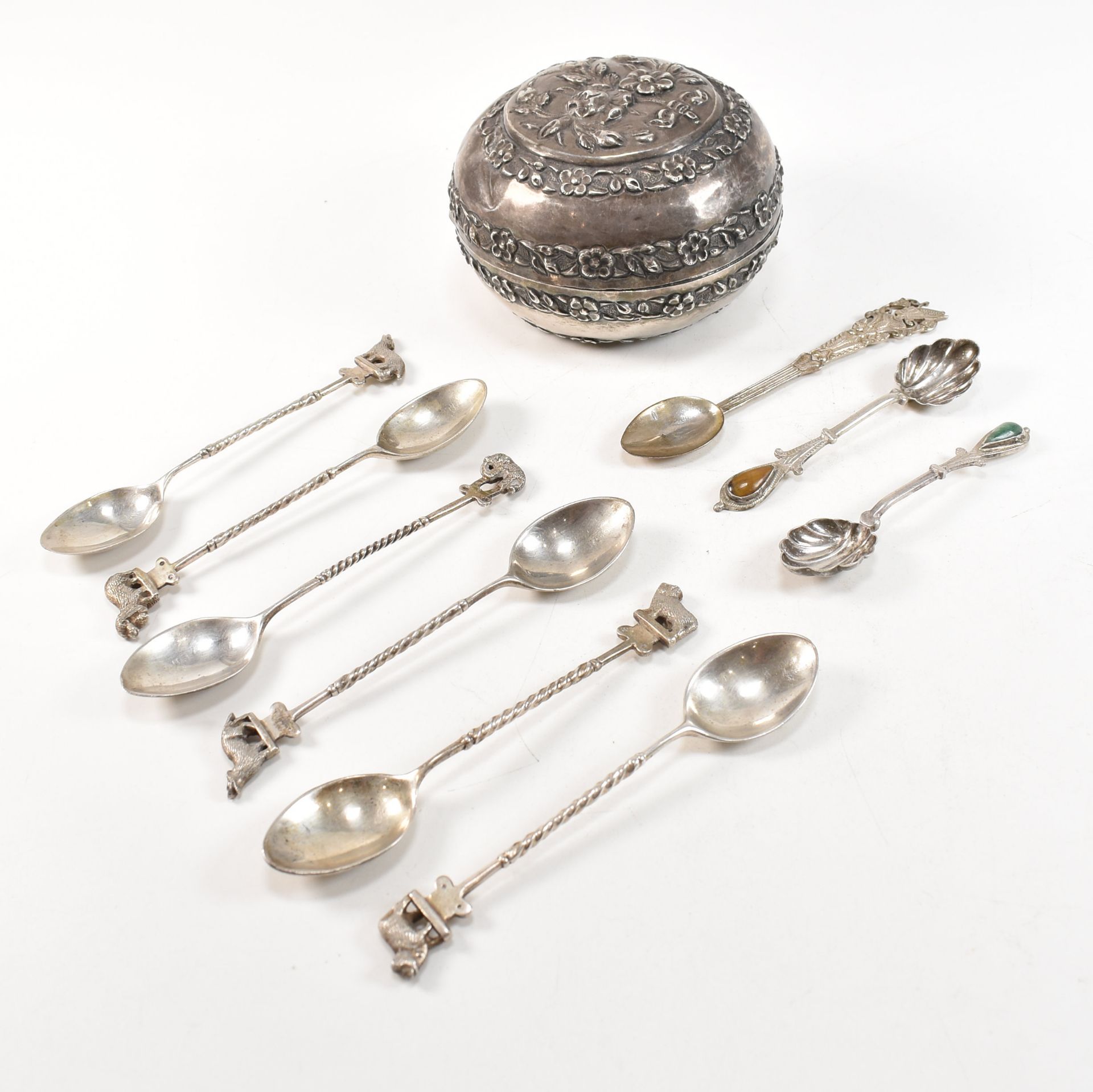 COLLECTION OF EASTERN WHITE METAL & SILVER