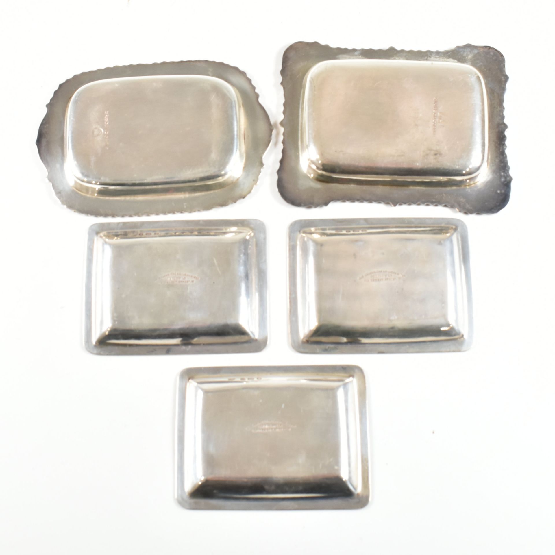 20TH CENTURY HALLMARKED SILVER & SILVER ON COPPER PIN DISHES - Image 3 of 10