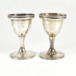 PAIR OF GEORGE III IRISH HALLMARKED SILVER EGG CUPS