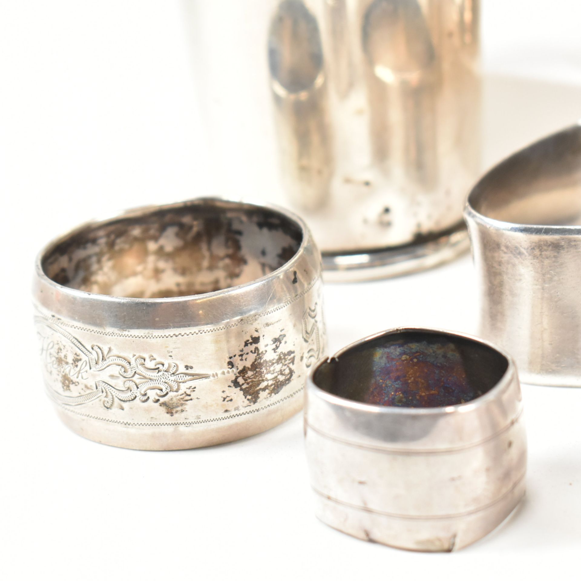 EARLY 20TH CENTURY DUTCH 835 SILVER BEAKERS & OTHER NAPKIN RINGS - Image 5 of 11