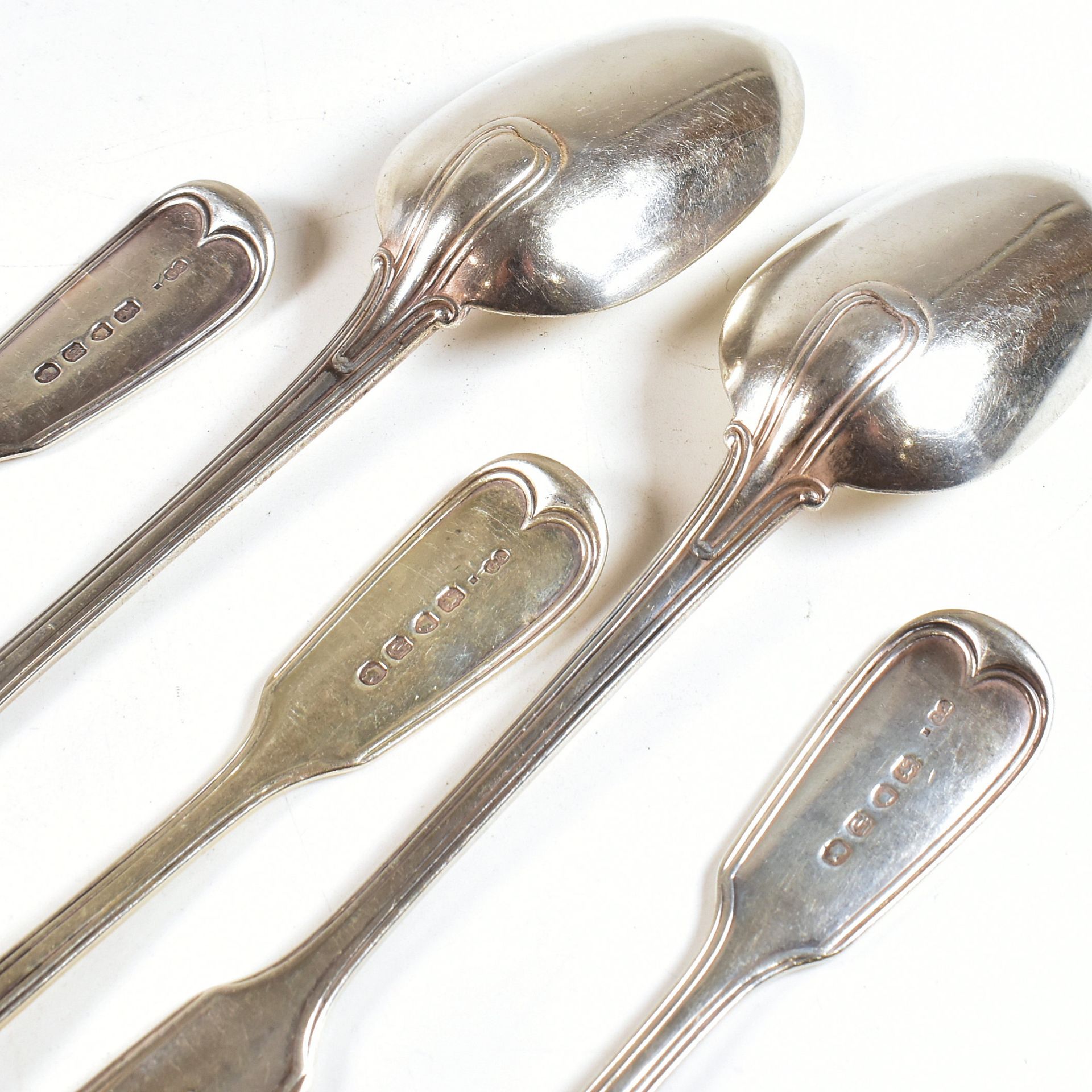 FIVE VICTORIAN HALLMARKED SILVER SPOONS - Image 4 of 7
